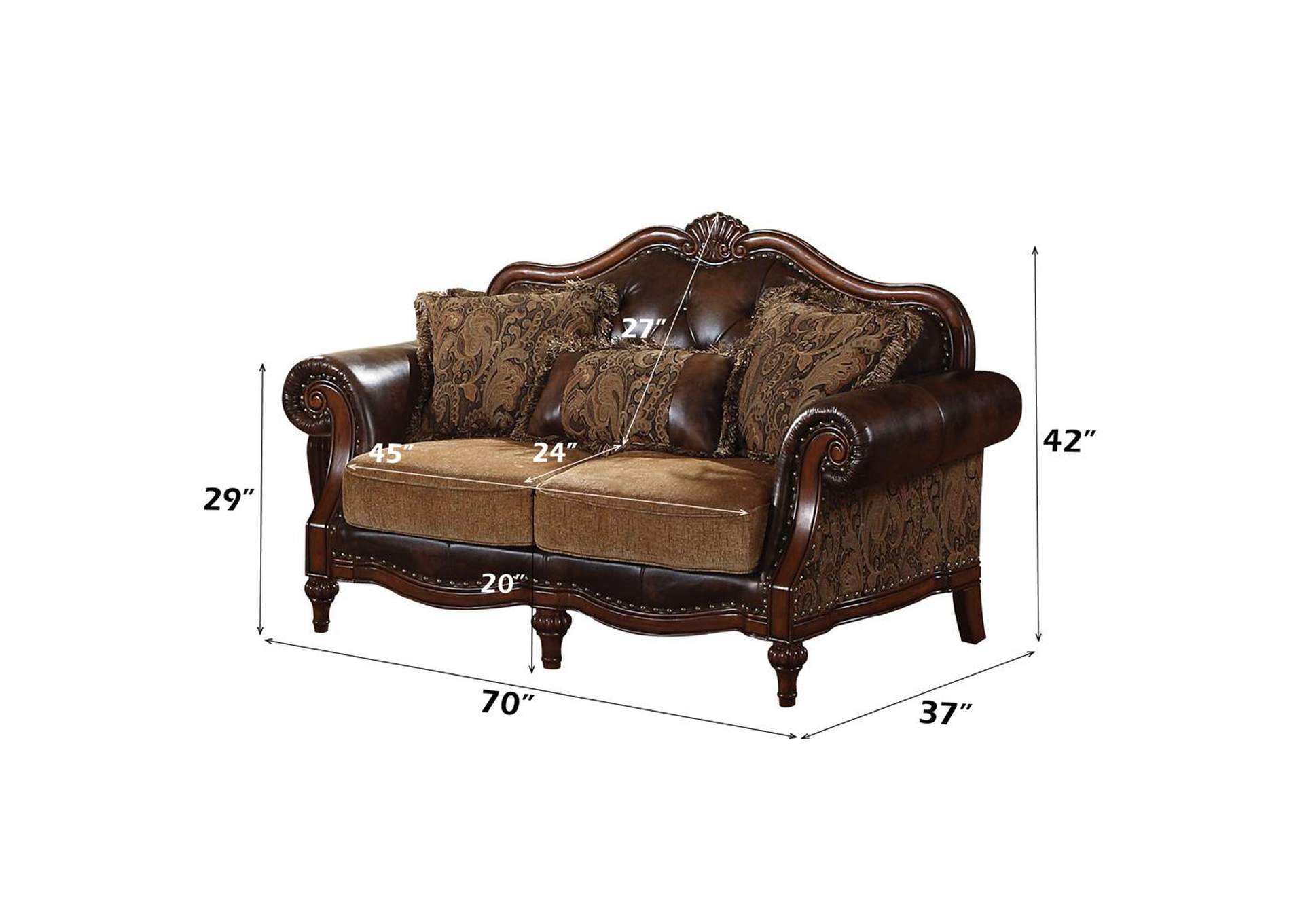 Dreena Loveseat with 3 Pillows image 5