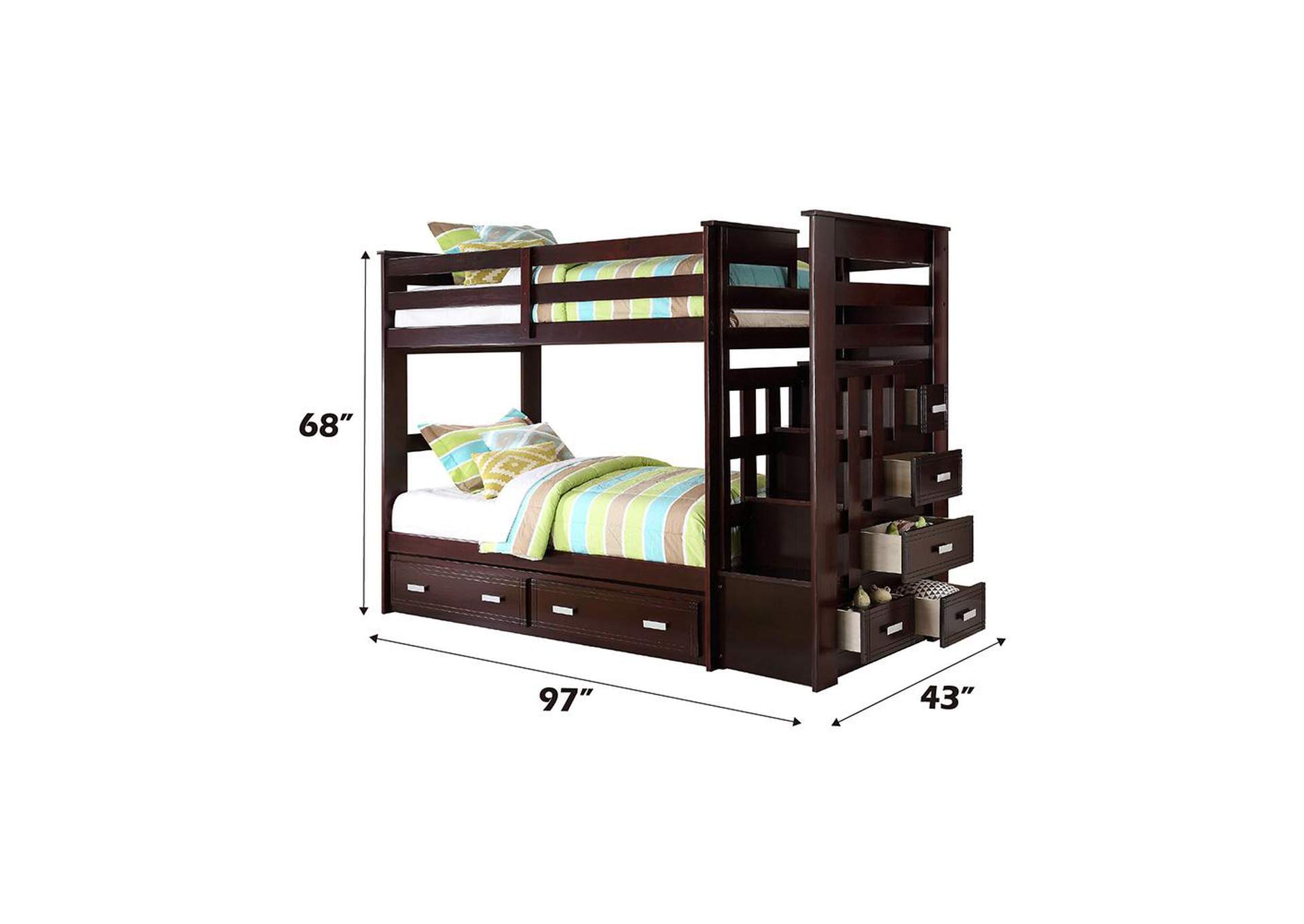 Allentown Twin-Twin Bunk Bed with Trundle and Storage image 4