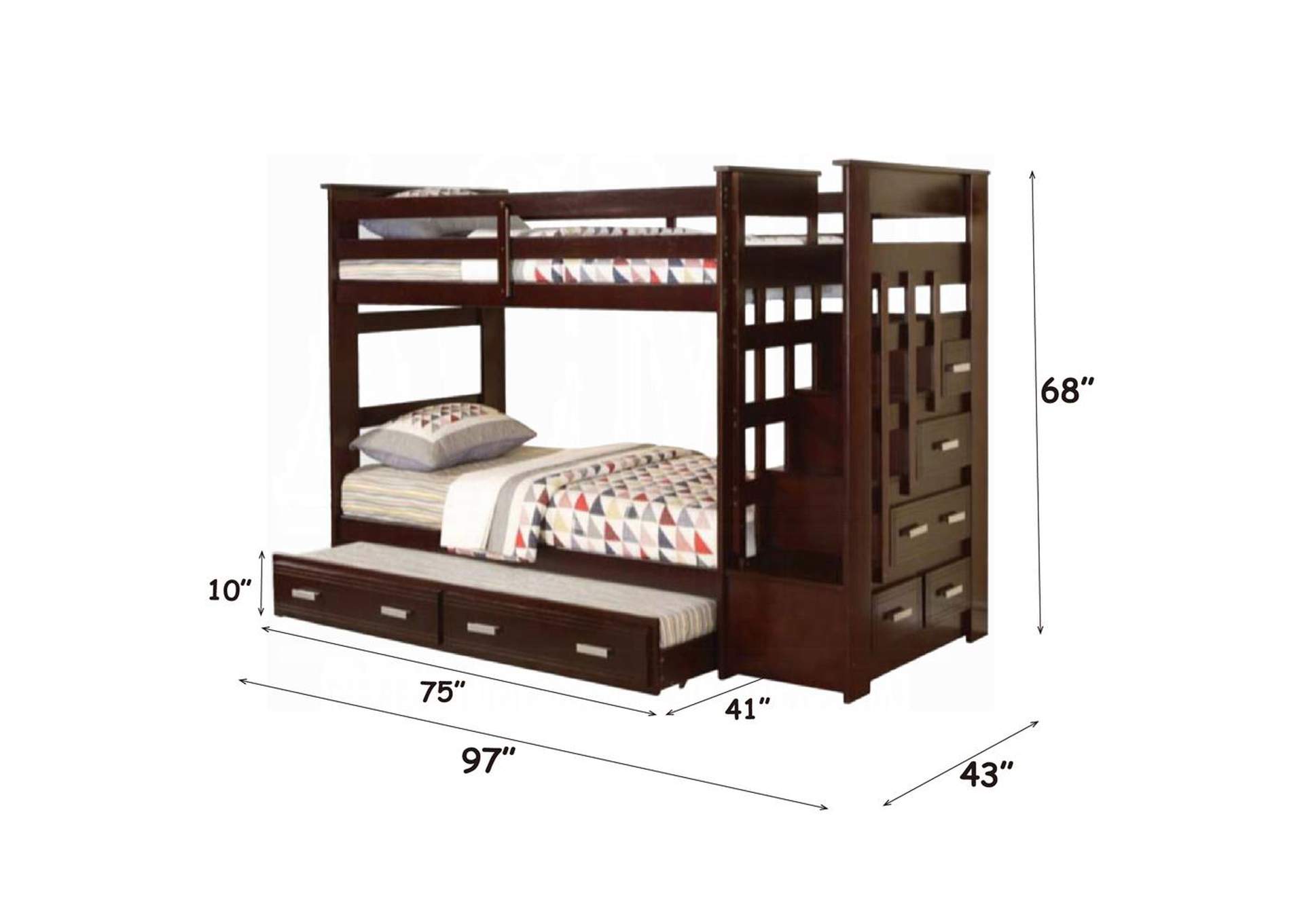 Allentown Twin-Twin Bunk Bed with Trundle and Storage image 6