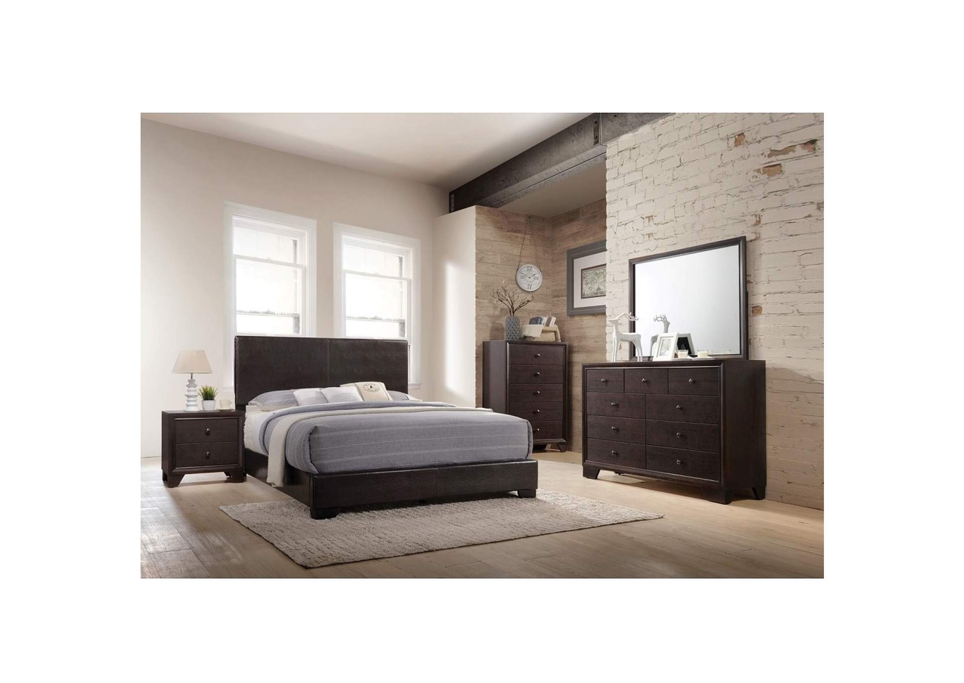 Ireland Iii Eastern King Bed - Panel, Brown Pu - 1 Set in 2 Cartons image 6