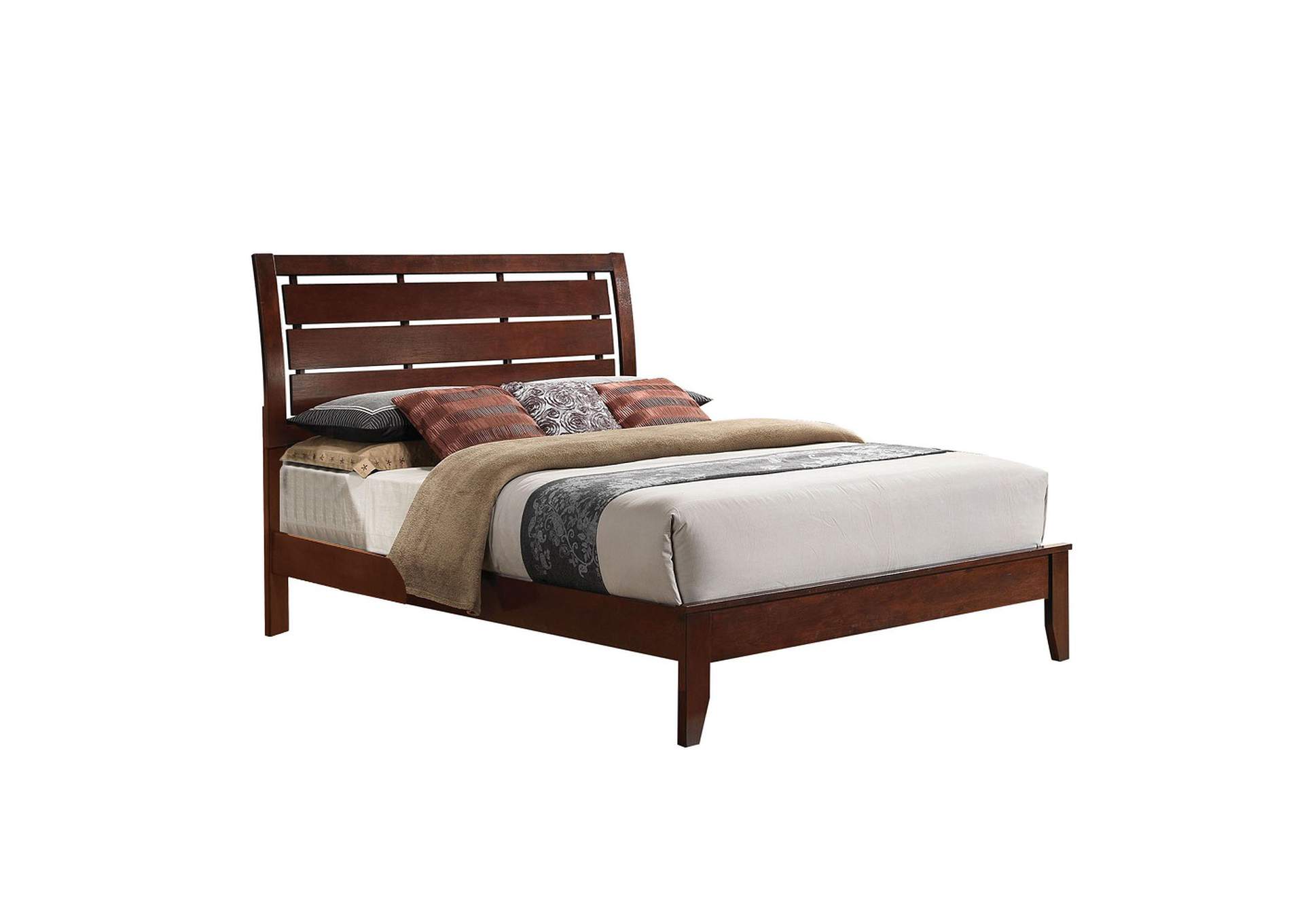 Ilana Eastern King Bed, Brown Cherry - 1 Set in 2 Cartons image 3