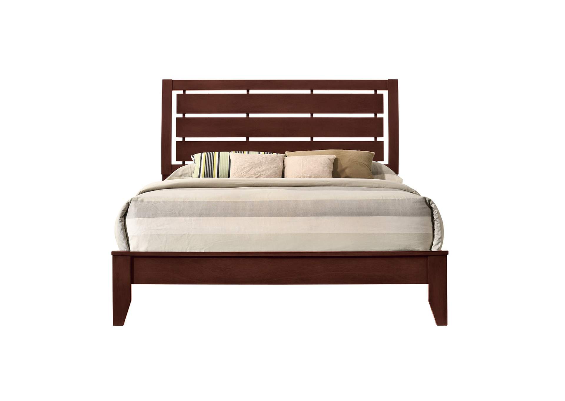 Ilana Eastern King Bed, Brown Cherry - 1 Set in 2 Cartons image 4