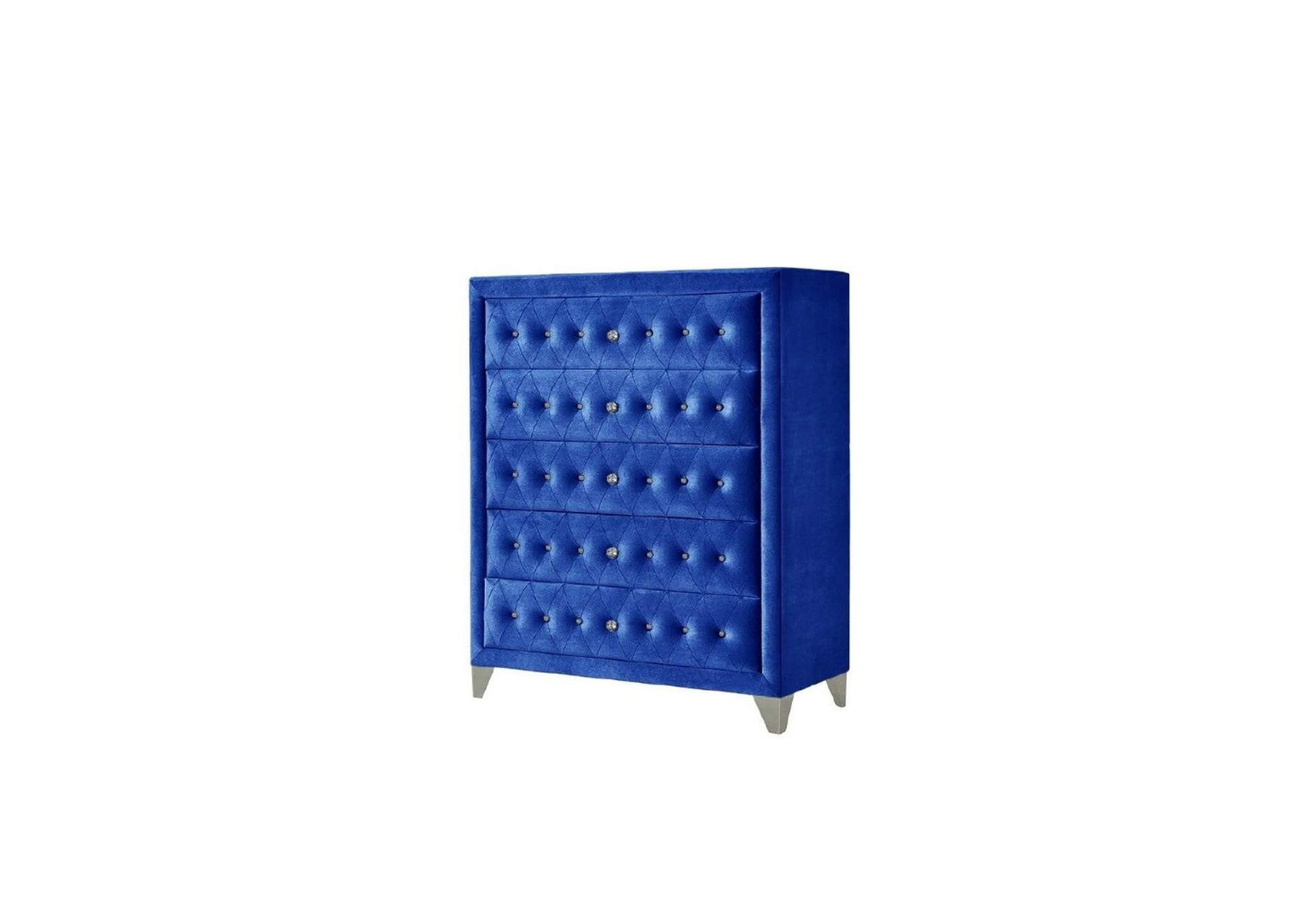 Dante Chest - 24226 - Glam - Velvet, Inner Frame: Mdf, Pb, Chipboard - Blue Velvet image 3