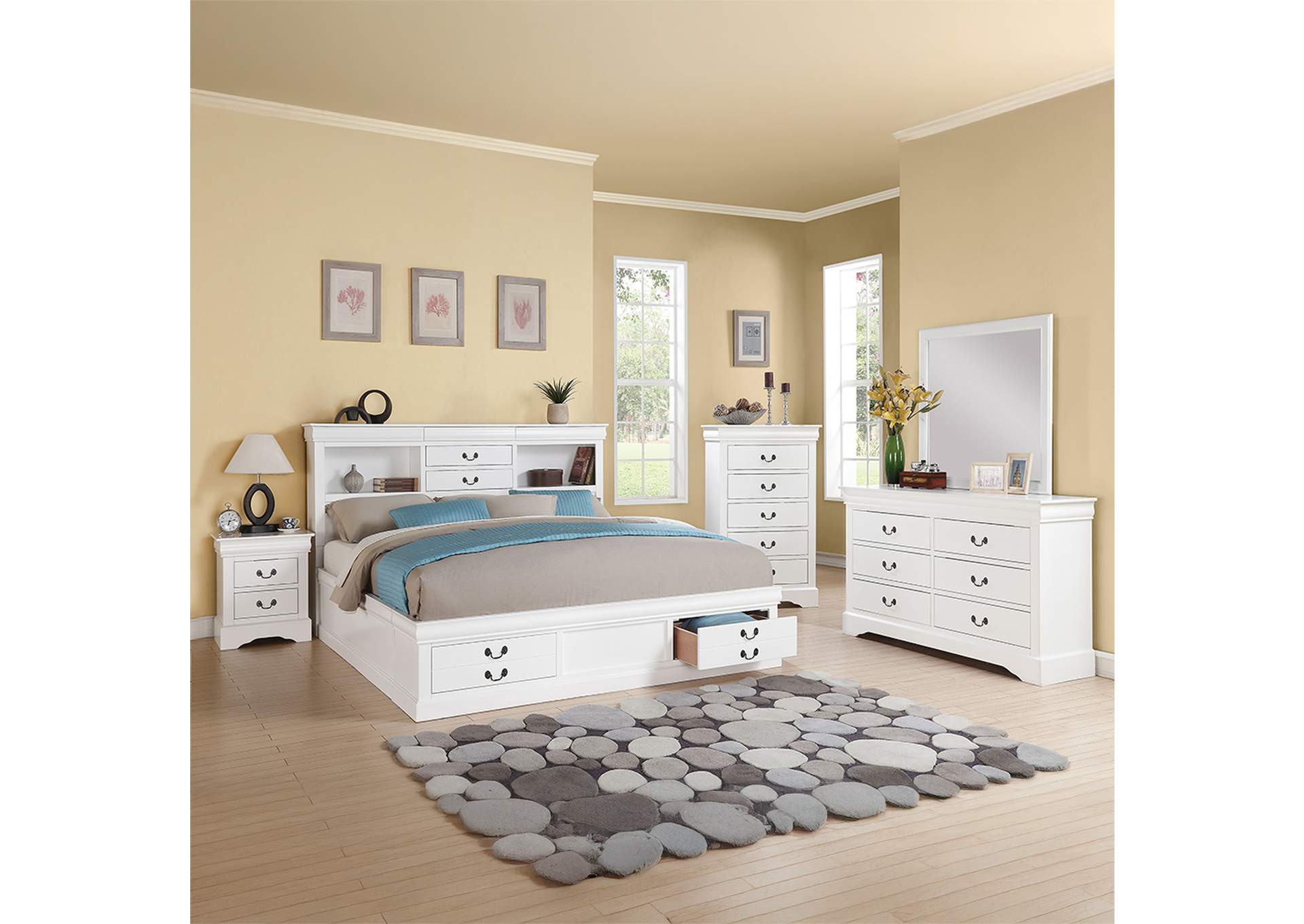 Louis Philippe Iii Queen Bed with Storage