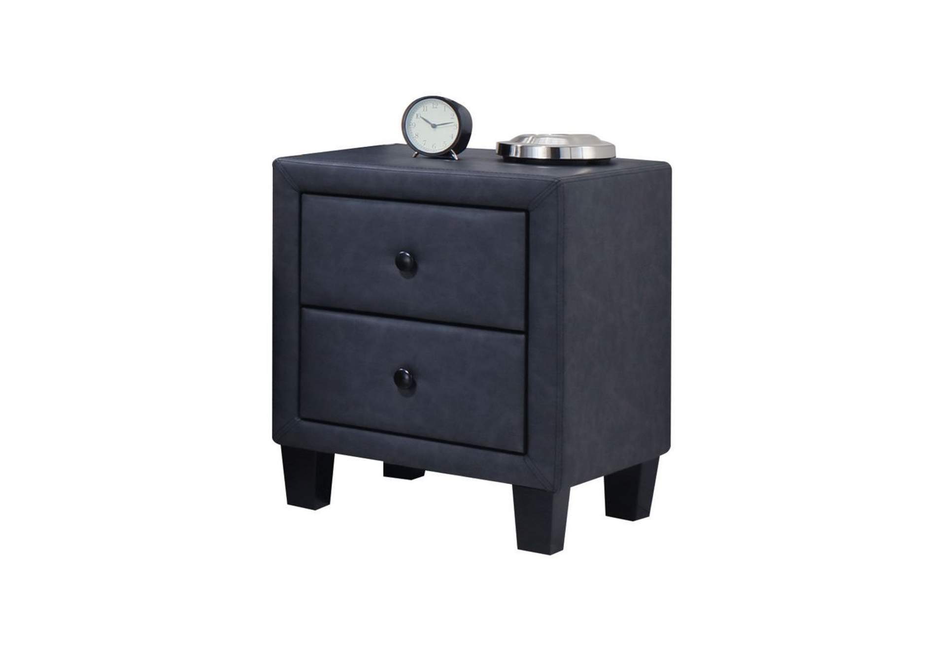 Saveria Nightstand, 2-Tone Gray Pu image 1
