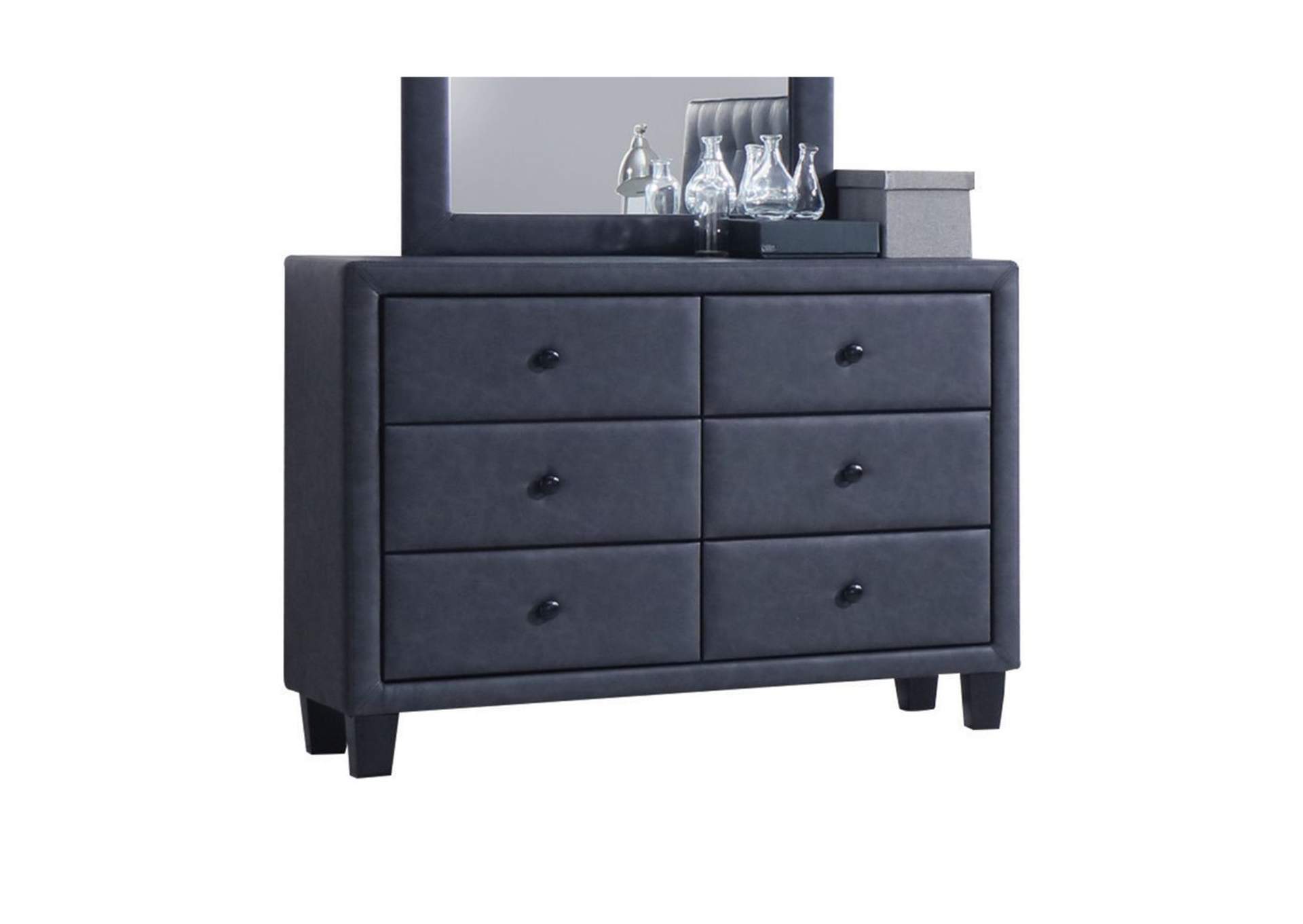 Saveria Dresser, 2-Tone Gray Pu image 1