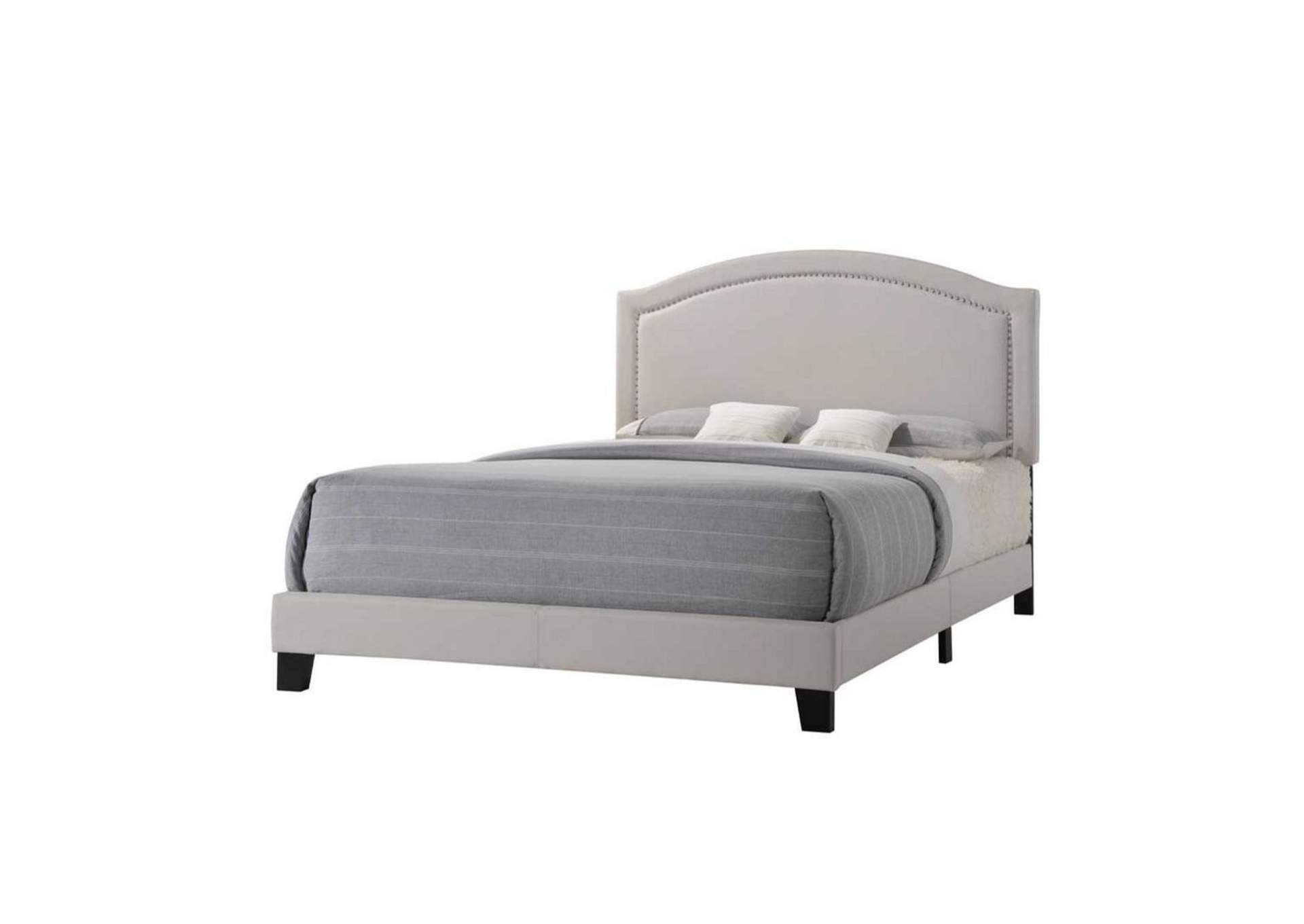 Garresso Queen Bed, Fog Fabric image 1