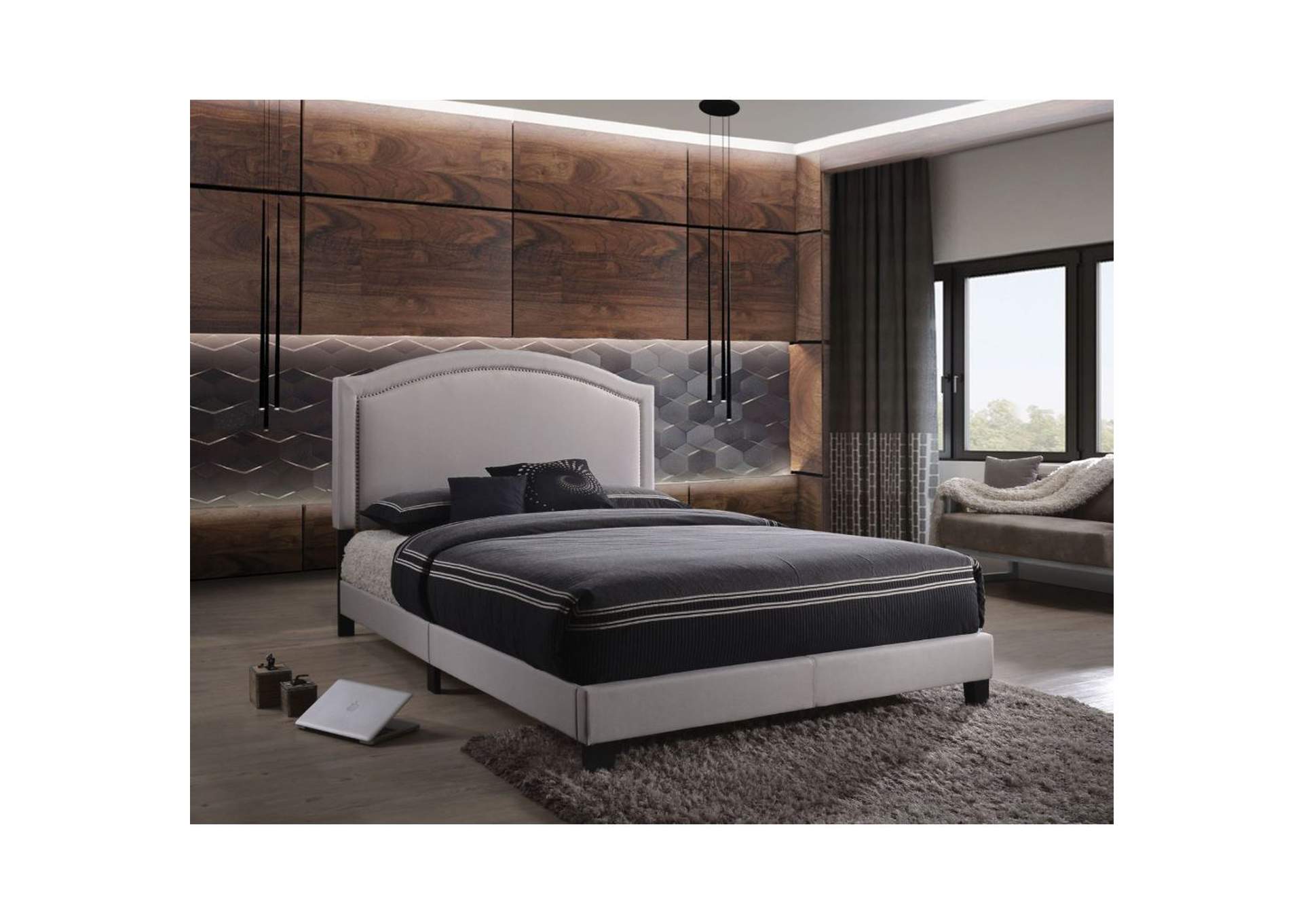 Garresso Queen Bed, Fog Fabric image 5
