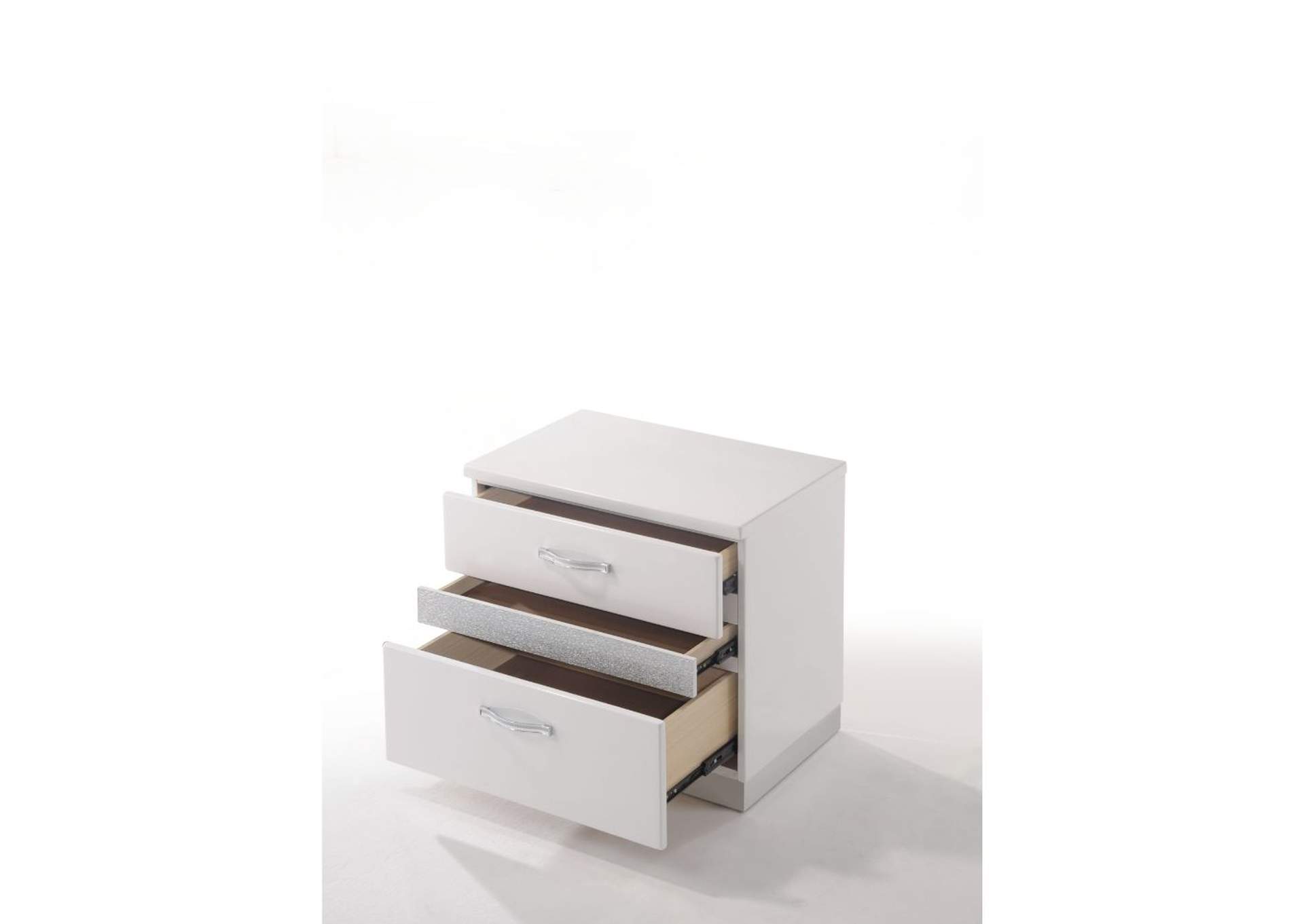 Naima Ii Nightstand, White - High Gloss image 1