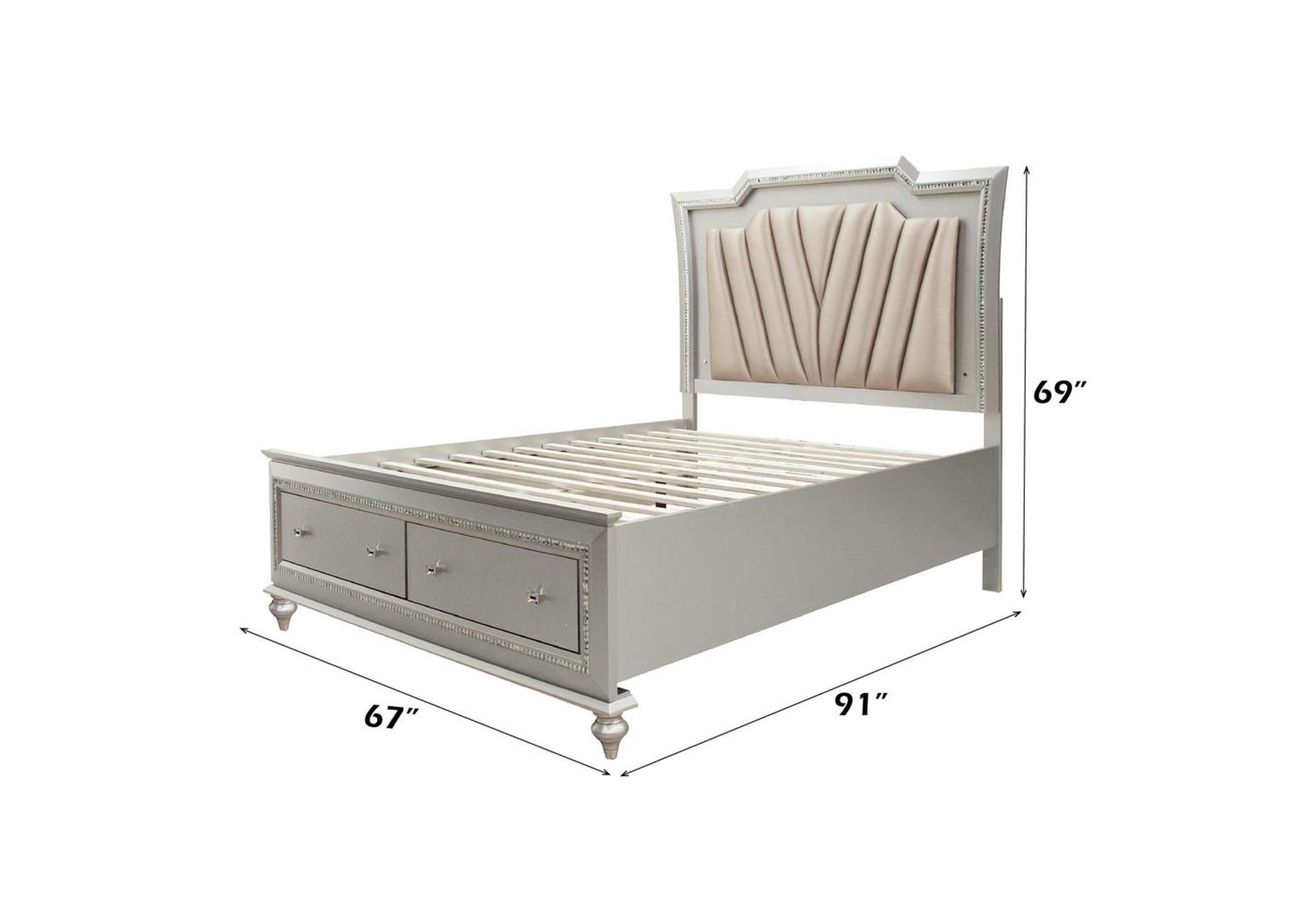 Kaitlyn Queen Bed with Led and Storage image 3