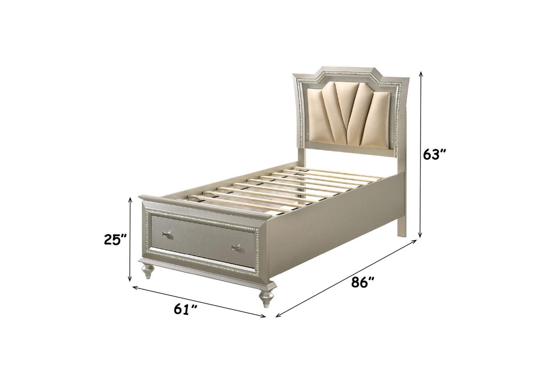 Kaitlyn Full Bed with Led and Storage image 5
