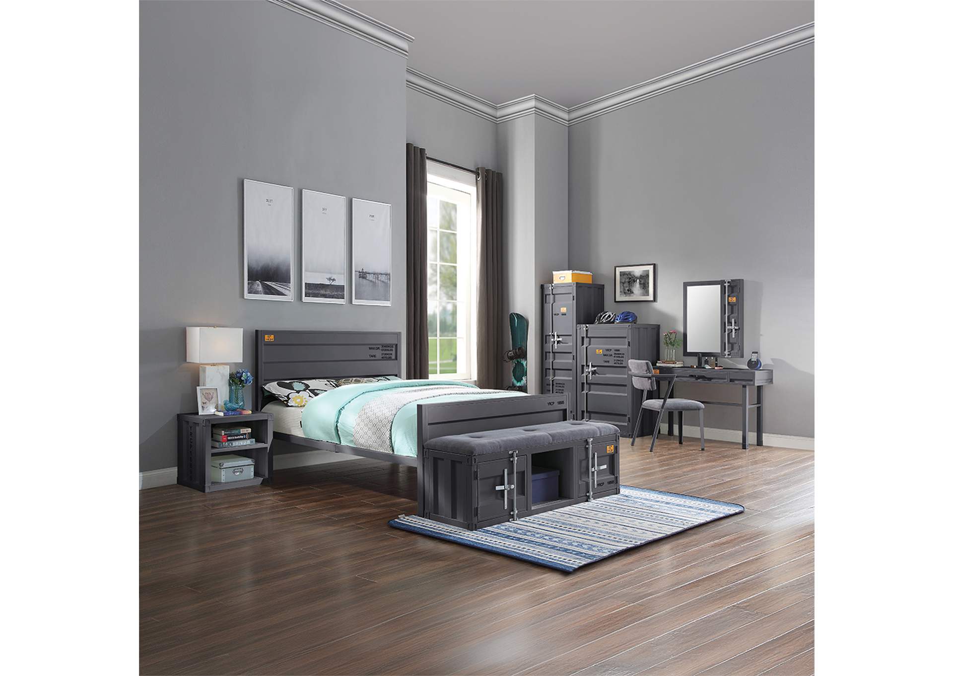 Cargo Vanity Desk, Gunmetal