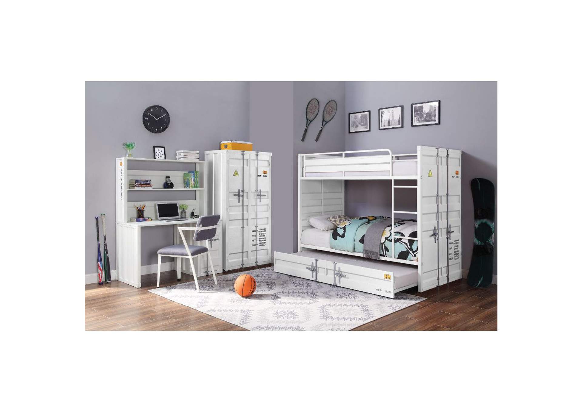 Cargo Bunk Bed - Twin-Twin, White - 1 Set in 2 Cartons image 4