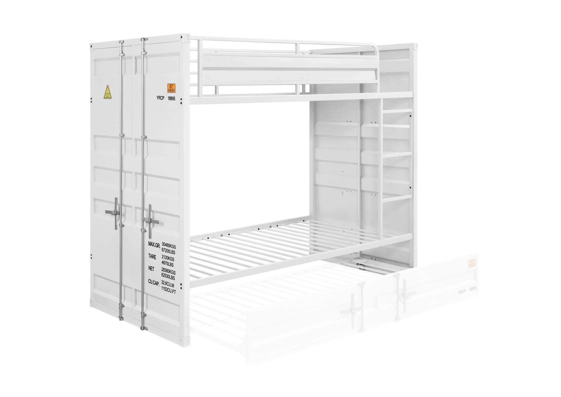 Cargo Bunk Bed - Twin-Twin, White - 1 Set in 2 Cartons image 5