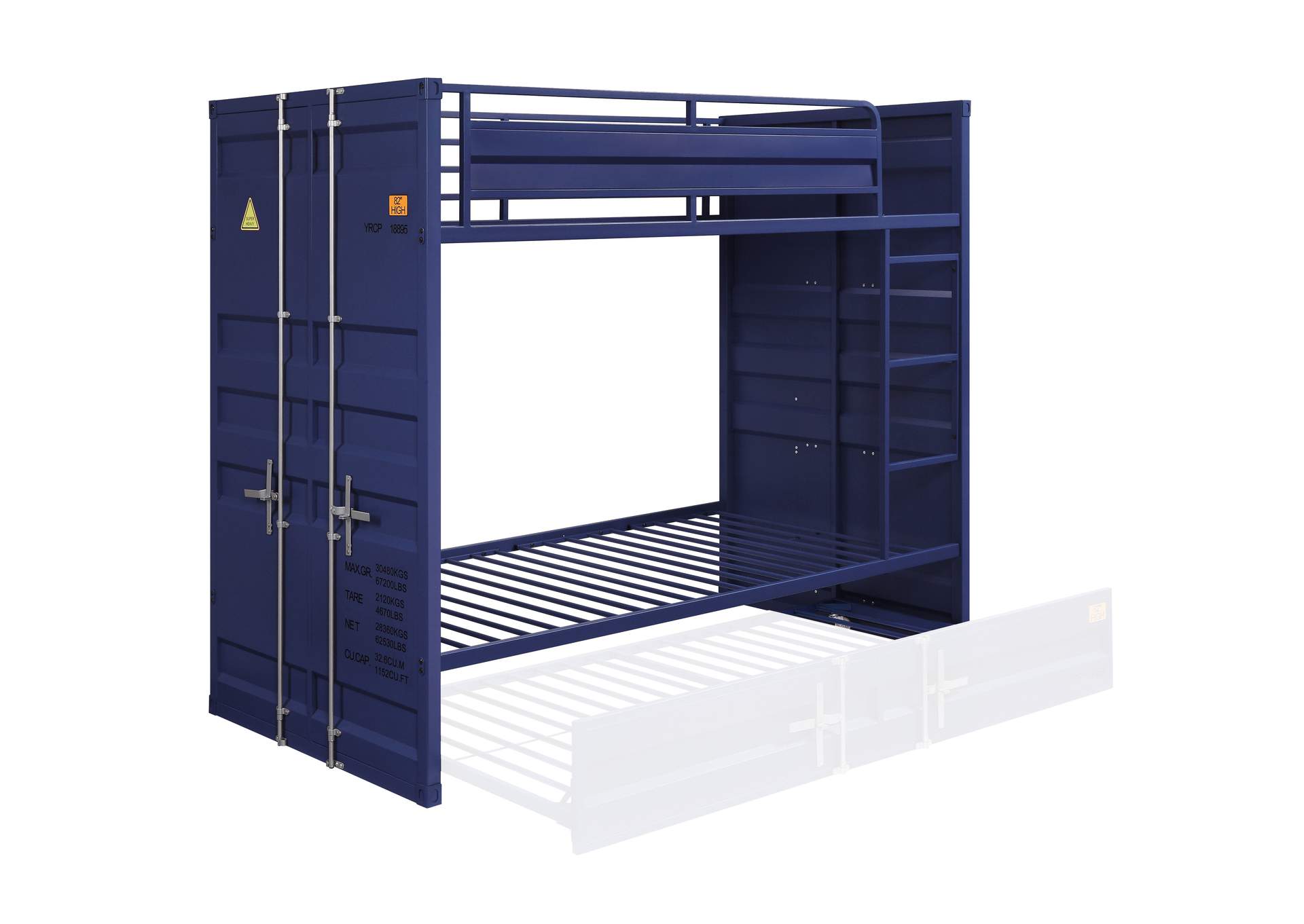 Cargo Bunk Bed - Twin-Twin, Blue - 1 Set in 2 Cartons image 5