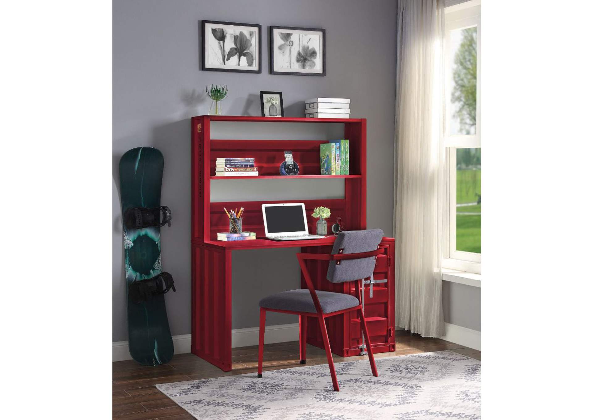 Cargo Writing Desk with Hutch
