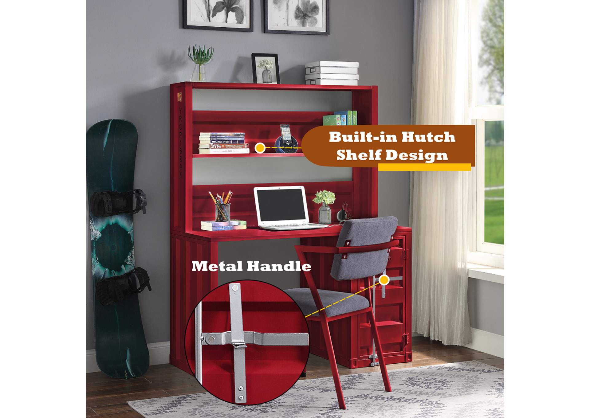 Cargo Writing Desk with Hutch image 4