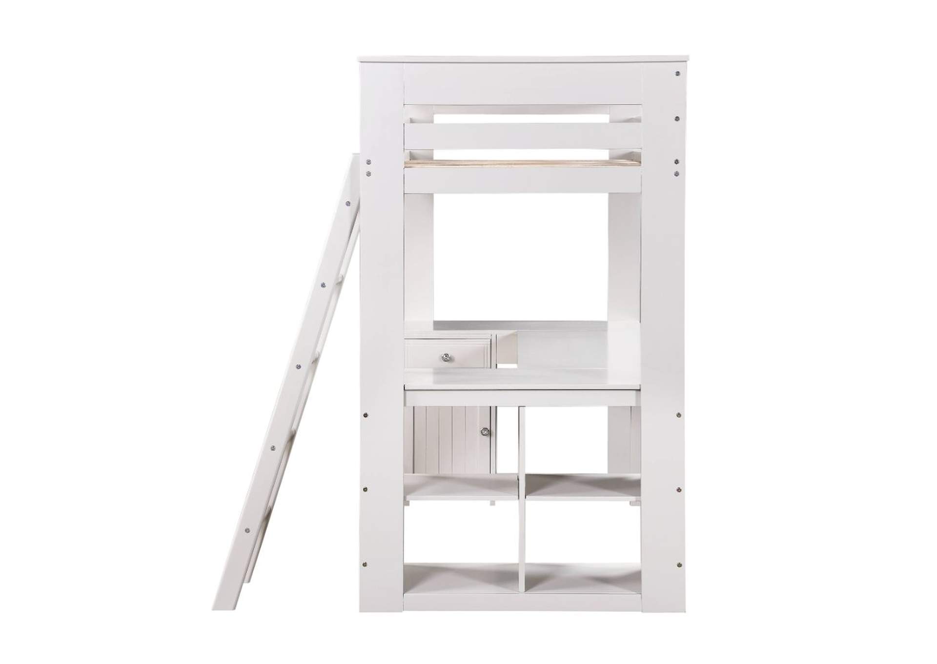 Ambar Loft Bed with Chest, Desk and Bookcase - 38065 - Cottage - Wood - Pine, Mdf - Light Gray image 4