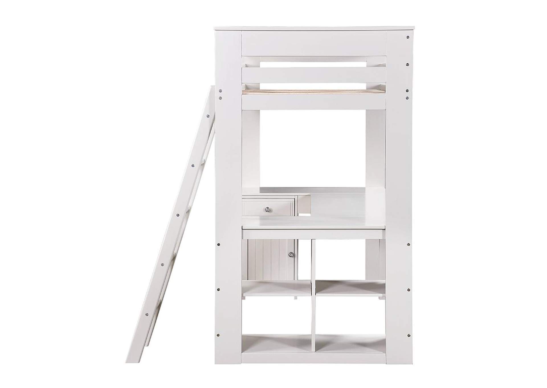 Ambar Twin Loft Bed with Desk and Bookcase and Chest image 5