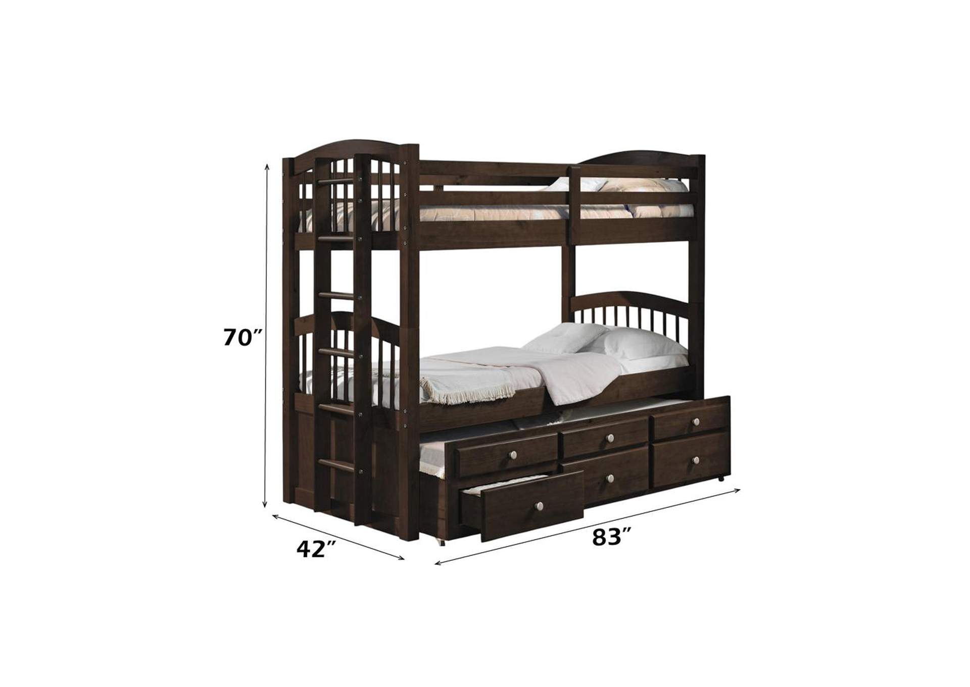Micah Twin-Twin Bunk Bed with Trundle and Storage image 3