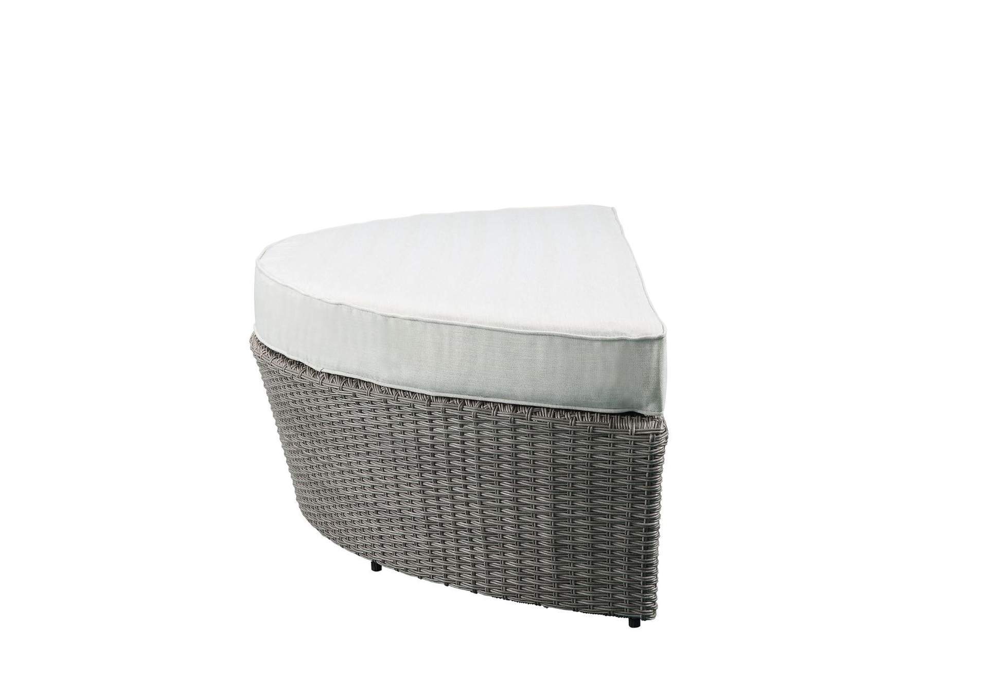 Salena Patio Canopy Sofa and Ottoman, Beige Fabric and Gray Wicker image 14