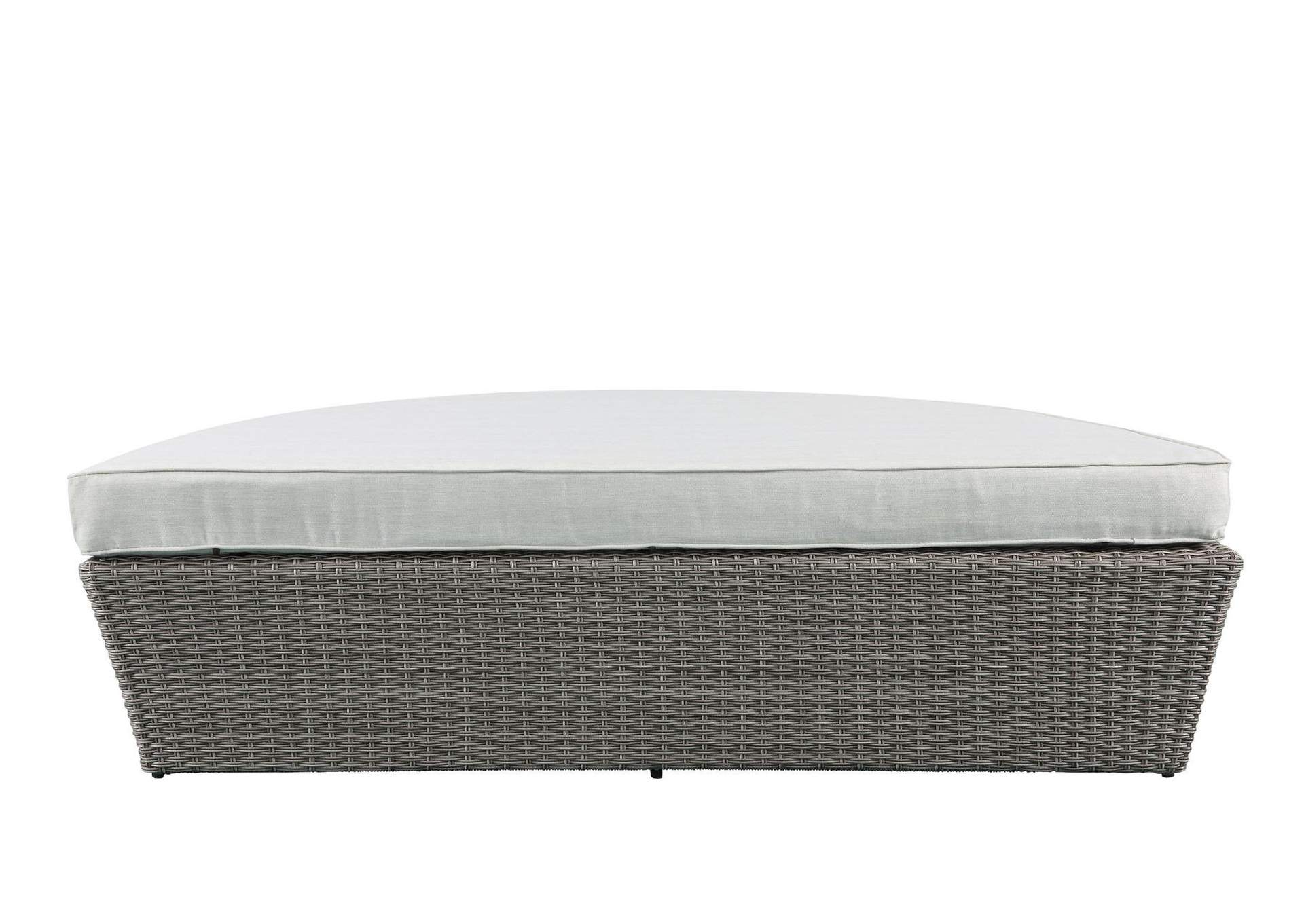 Salena Patio Canopy Sofa and Ottoman, Beige Fabric and Gray Wicker image 15