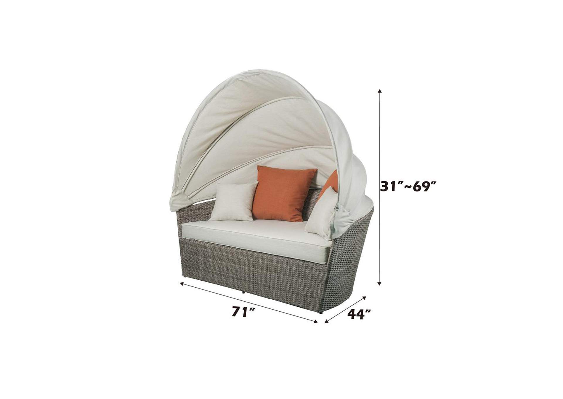 Salena Patio Canopy Sofa with 4 Pillows and Ottoman image 16