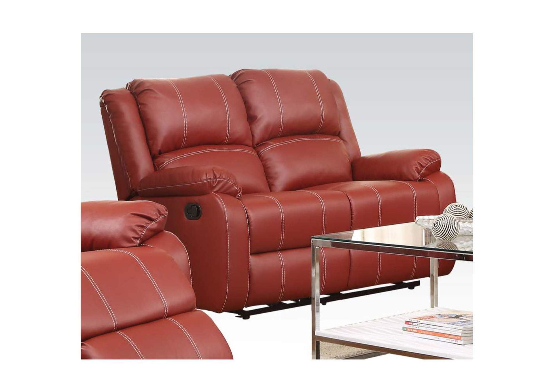 Zuriel Loveseat - Motion, Red Pu image 1
