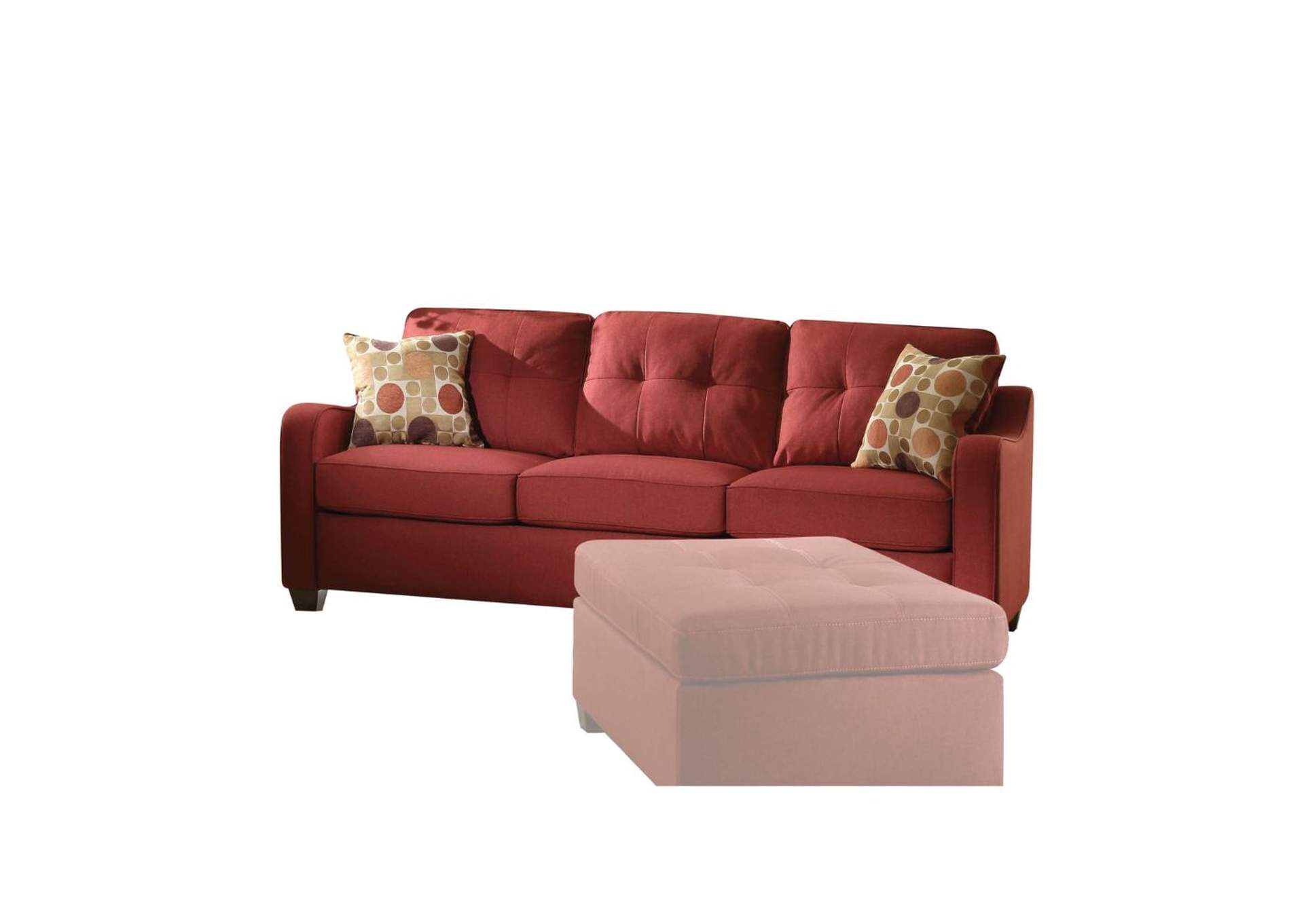 Cleavon Ii Sofa with 2 Pillows, Red Linen image 1