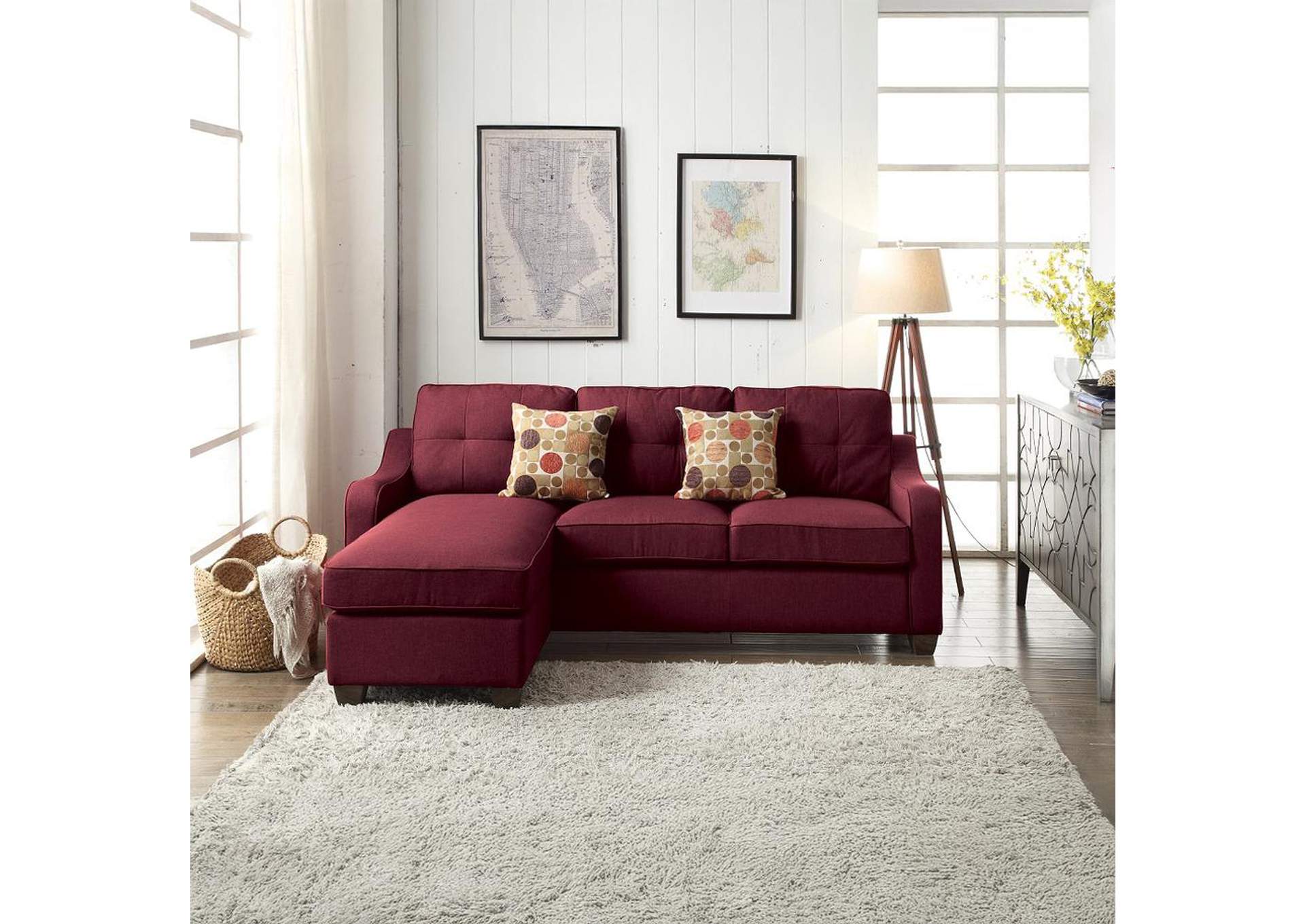 Cleavon Ii Reversible Sectional Sofa and Ottoman with 2 Pillows image 1