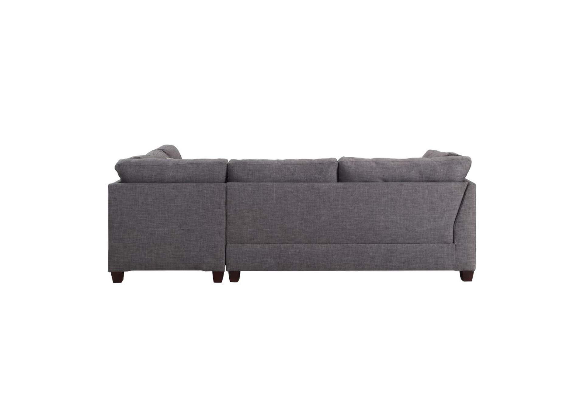 Laurissa Sectional Sofa and Ottoman - 2 Pillows, Charcoal Linen - 1 Set in 2 Cartons image 6