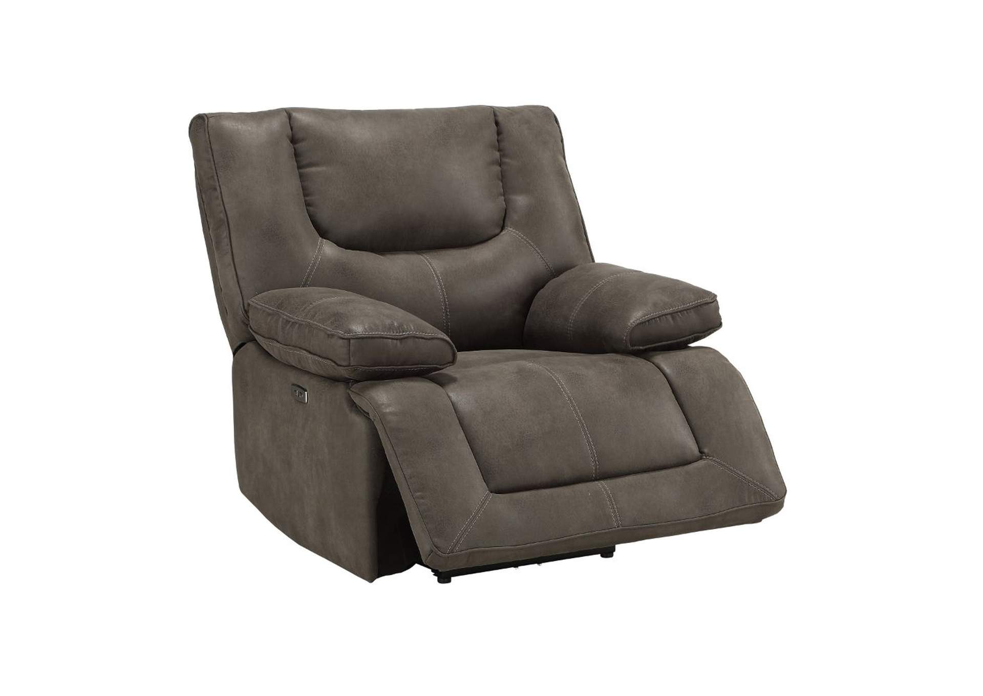 Harumi Recliner - Power Motion, Gray Leather-Aire image 1