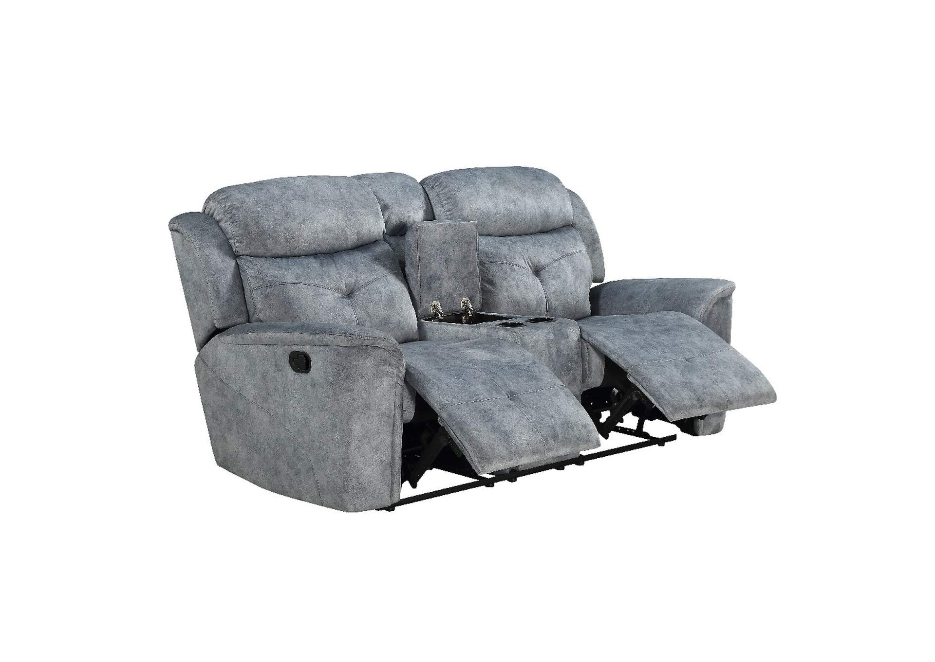 Mariana Loveseat with Console - Motion, Silver Gray Fabric image 6
