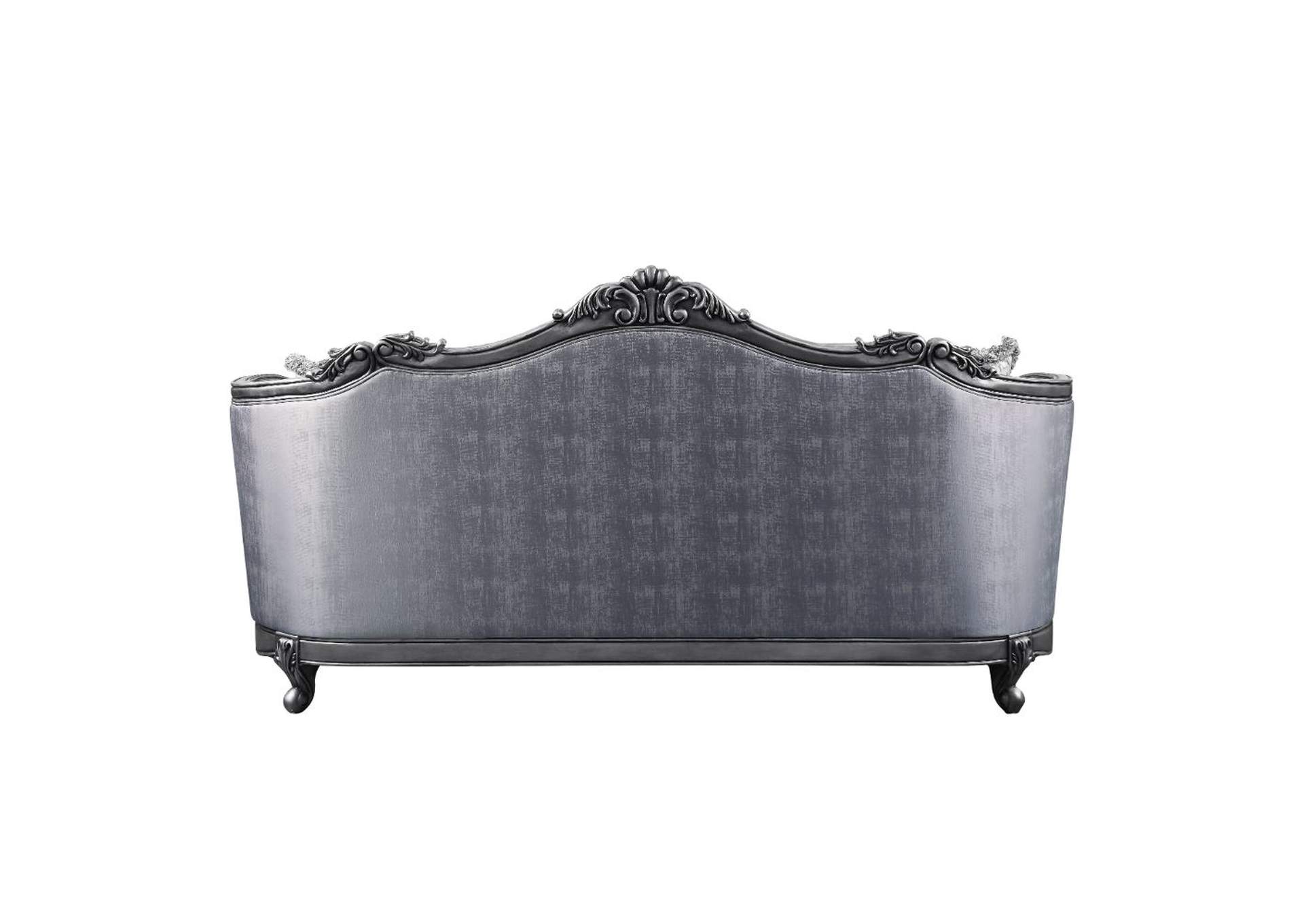 Ariadne Sofa with 5 Pillows - 55345 - Traditional - Pu, Wood Molding-Leg - Poplar, Frame: Wood - Poplar, Poly-Resin, Foam - Fabric and Platinum image 5