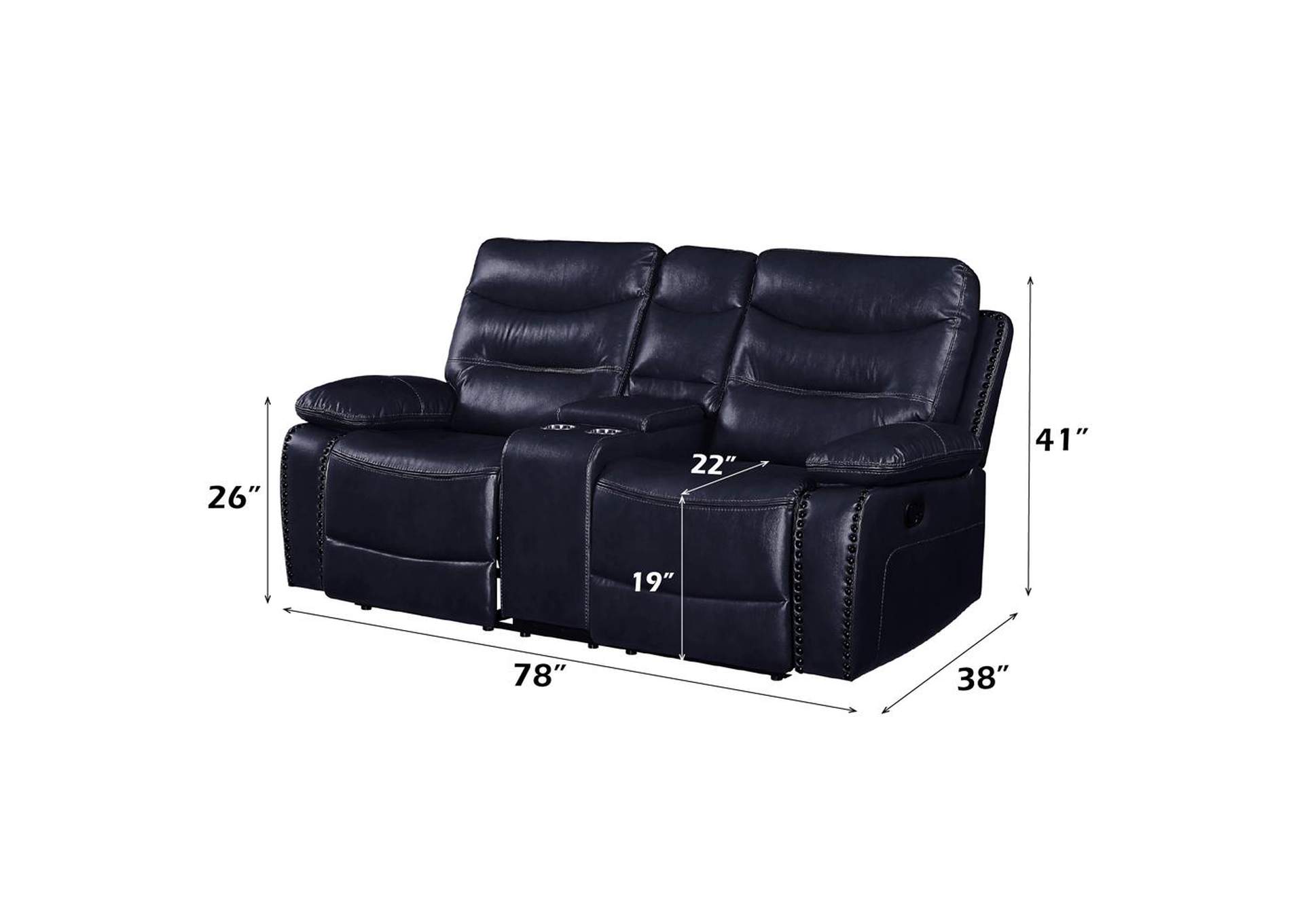 Aashi Motion Loveseat with Console image 7