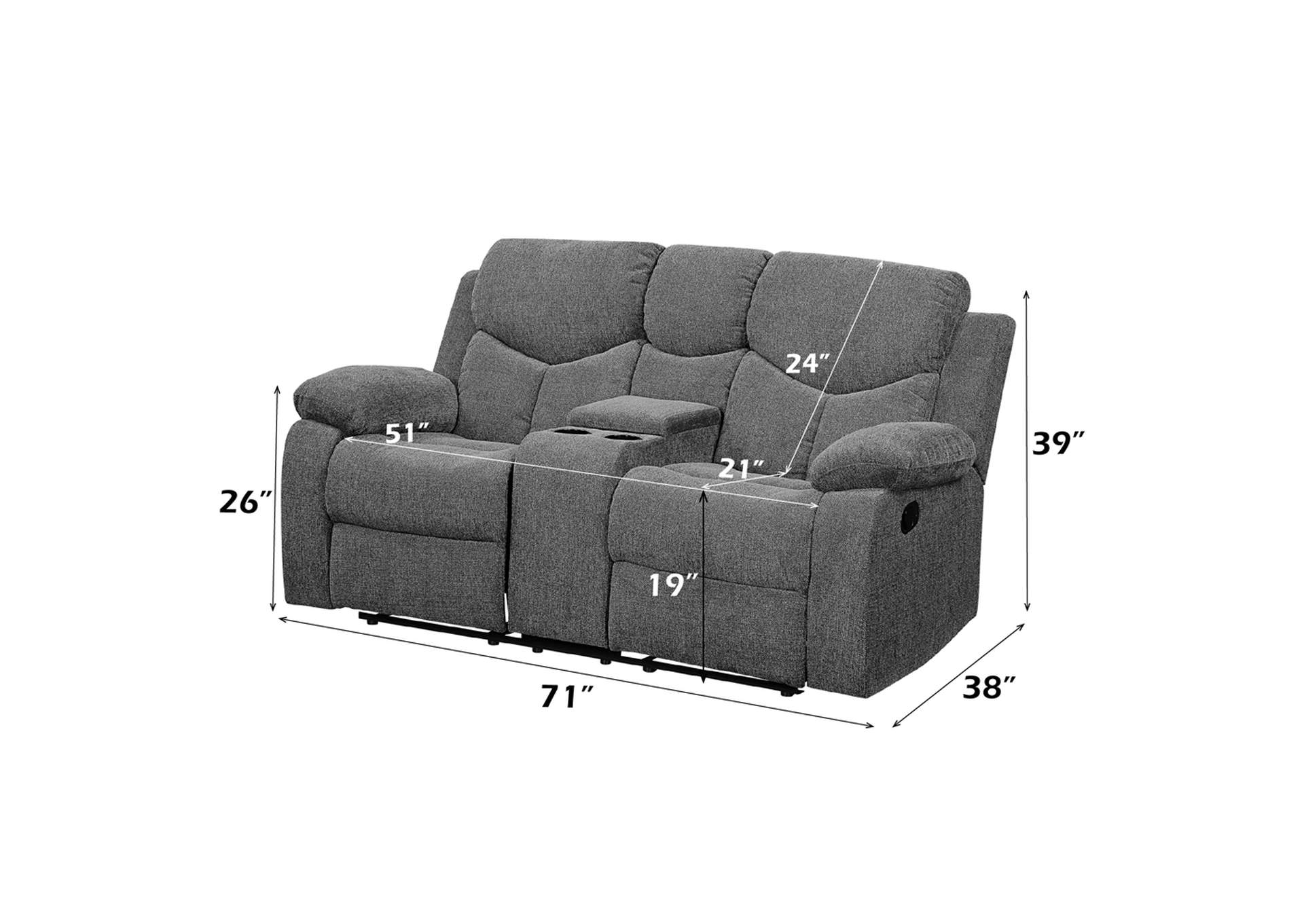 Kalen Motion Loveseat with Console image 7