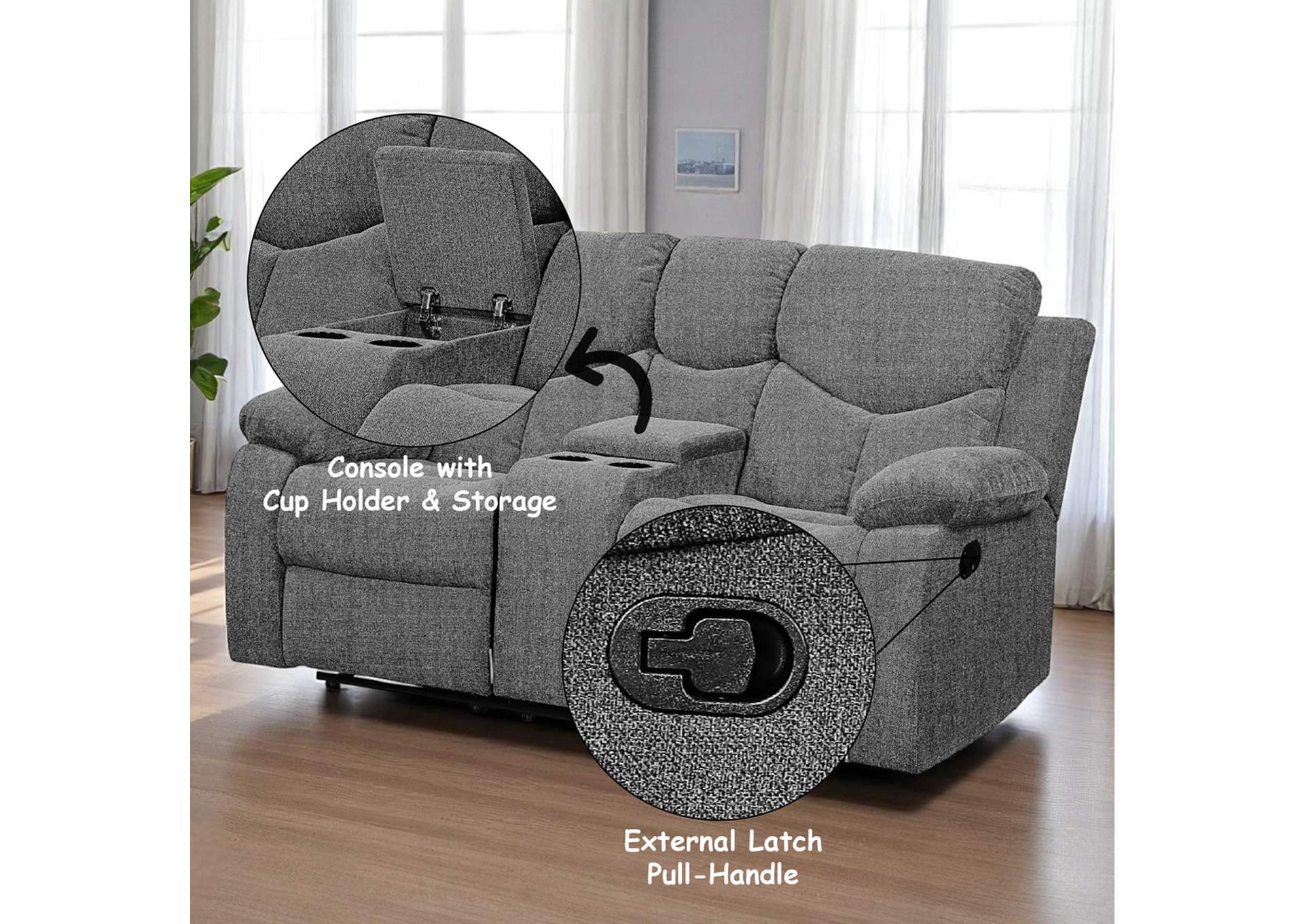 Kalen Motion Loveseat with Console image 8