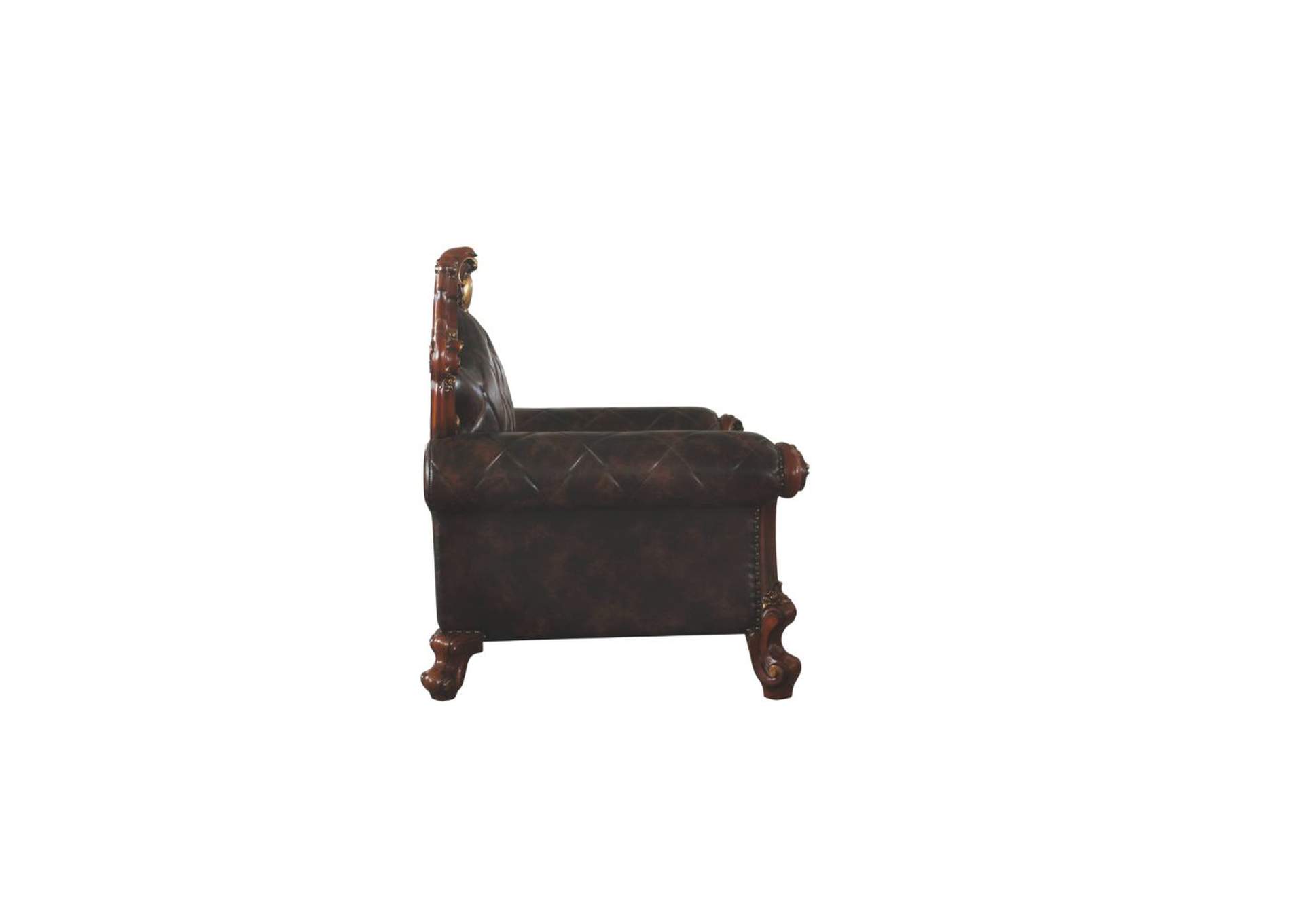 Picardy Chair with 1 Pillow - 58222 - Traditional, Vintage - Fabric, Frame: Wood - Solid+Ply, Poly-Resin - Fiberglass - Vintage Cherry Oak and Pu image 4