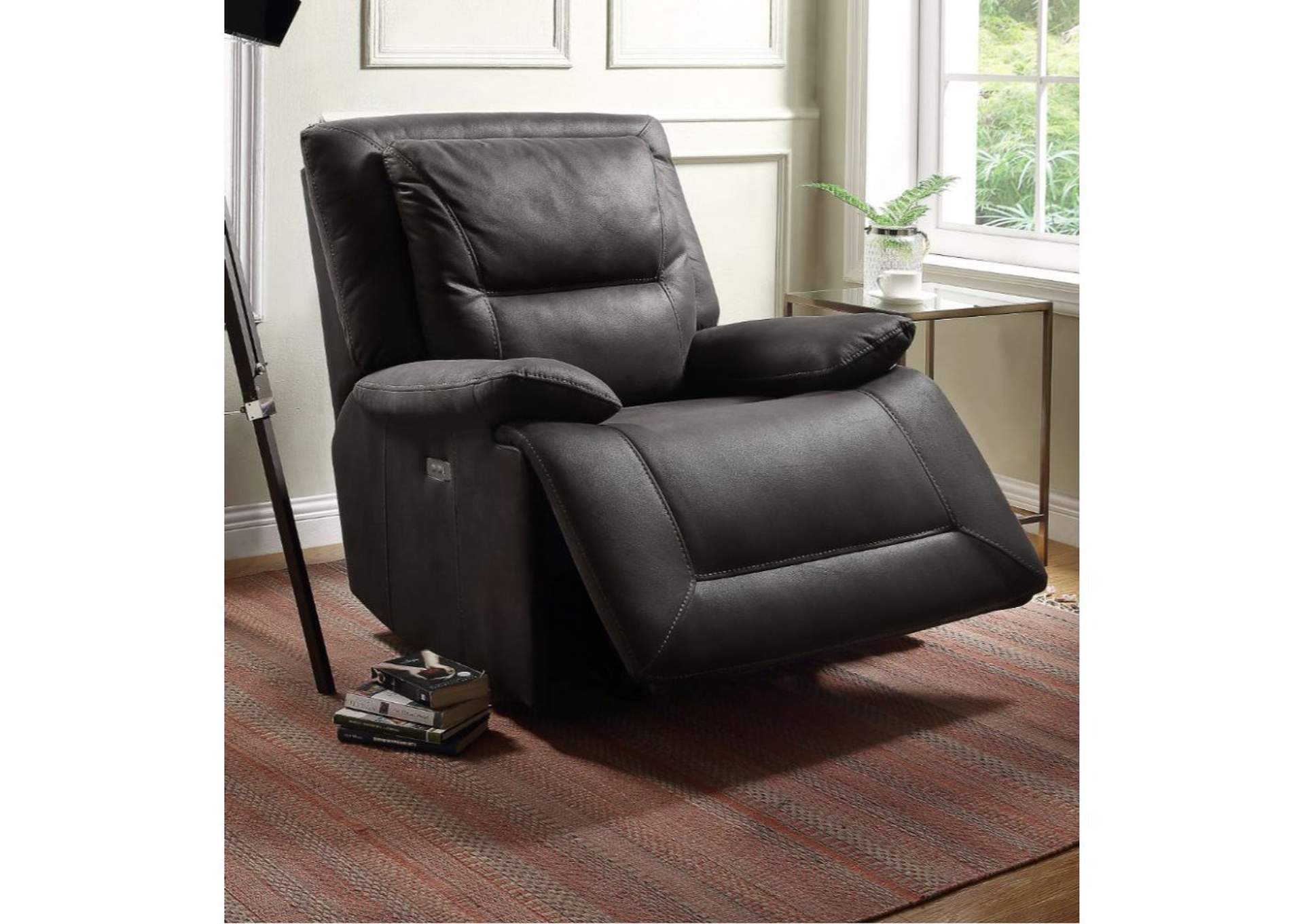 Neely Recliner - Power Motion, Charcoal Fabric image 1