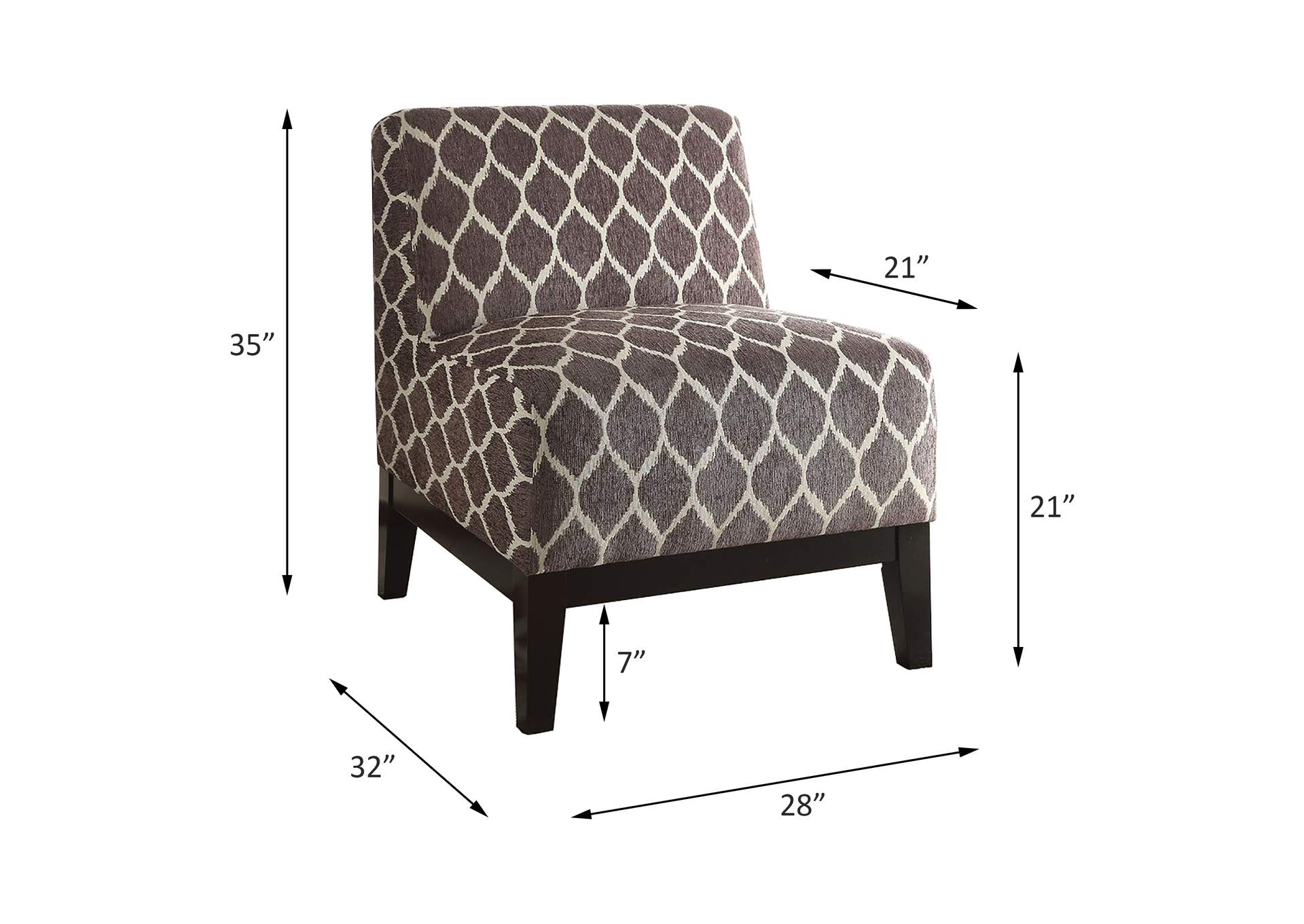 Hinte Accent Chair, Dark Blue Chenille image 3
