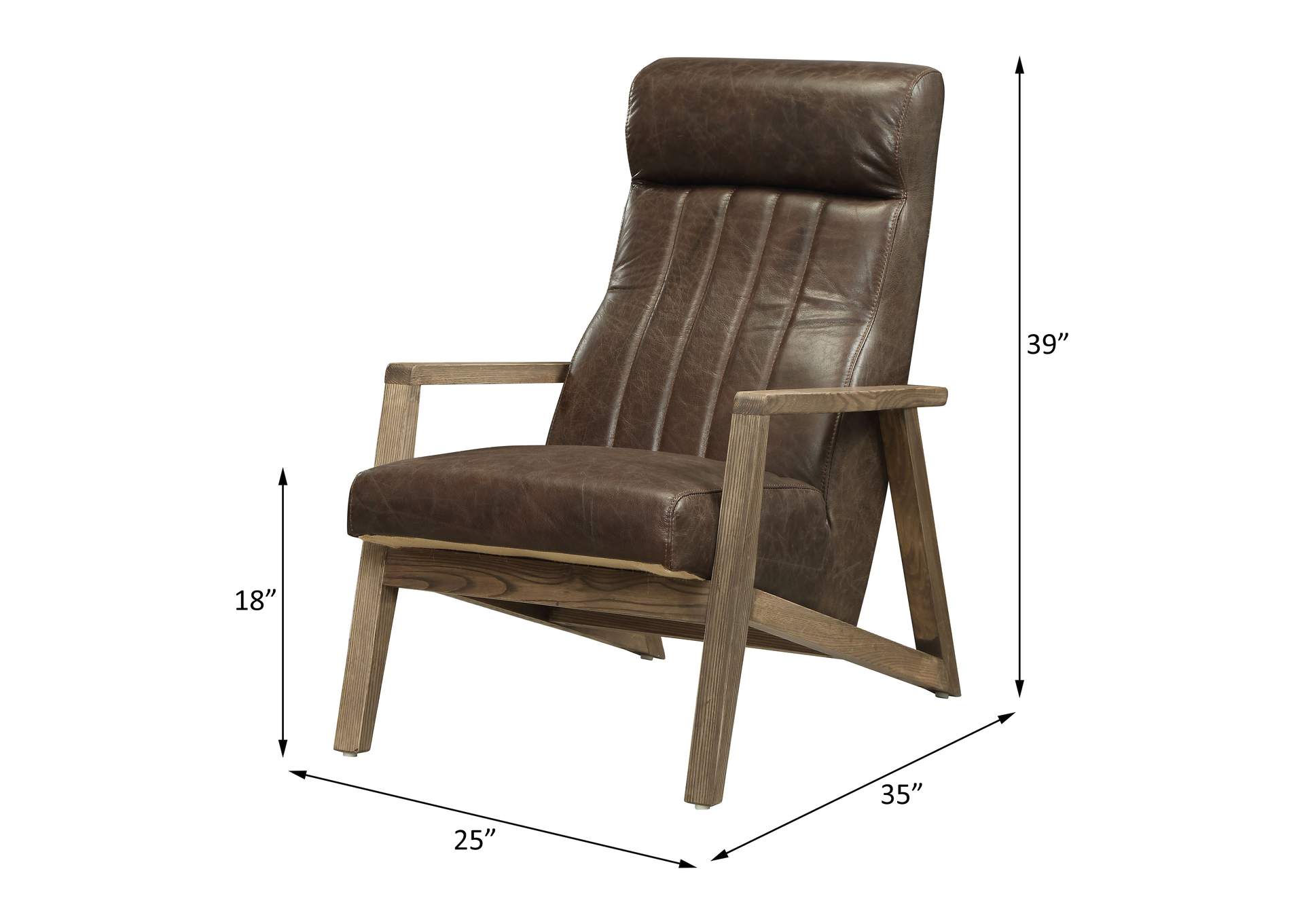Emint Accent Chair, Distress Chocolate Top Grain Leather image 8