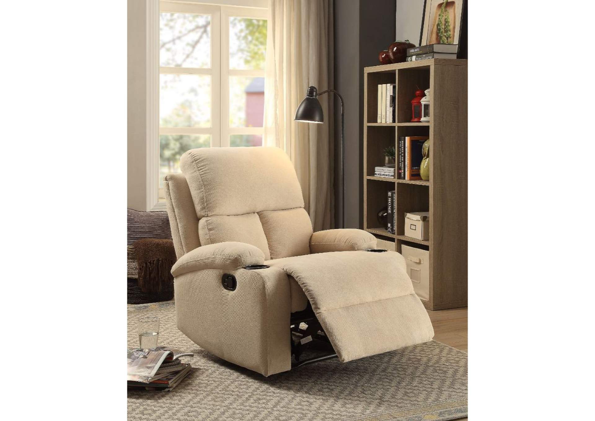 Rosia Recliner, Beige Velvet image 3