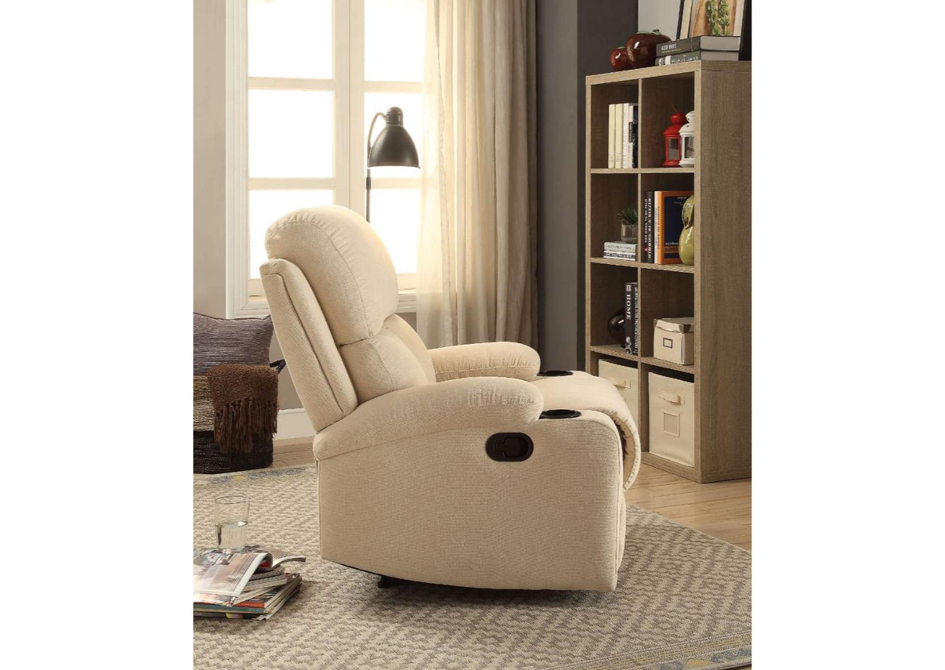 Rosia Recliner, Beige Velvet image 4