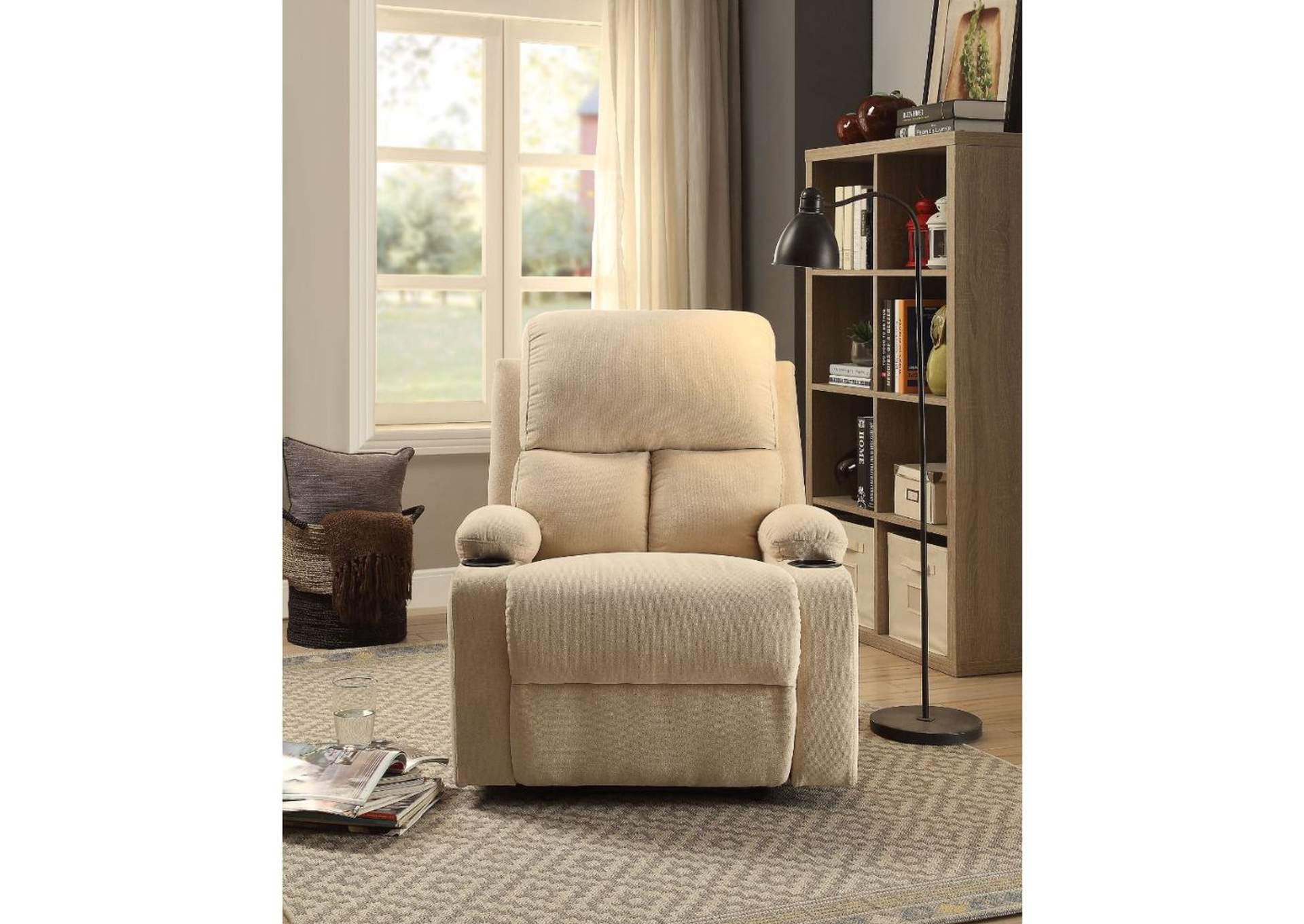 Rosia Recliner, Beige Velvet image 6