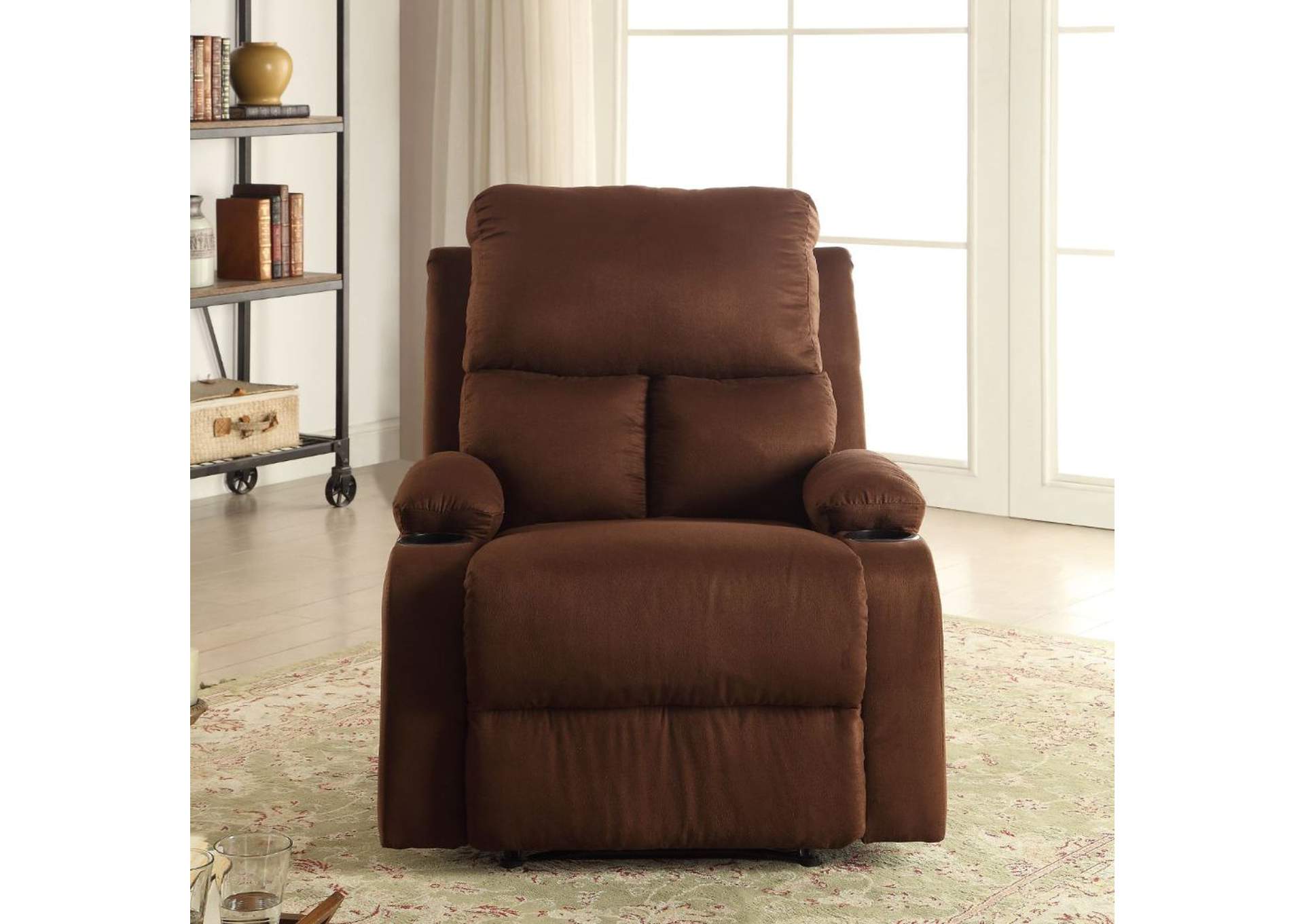 Rosia Recliner, Chocolate Microfiber image 3