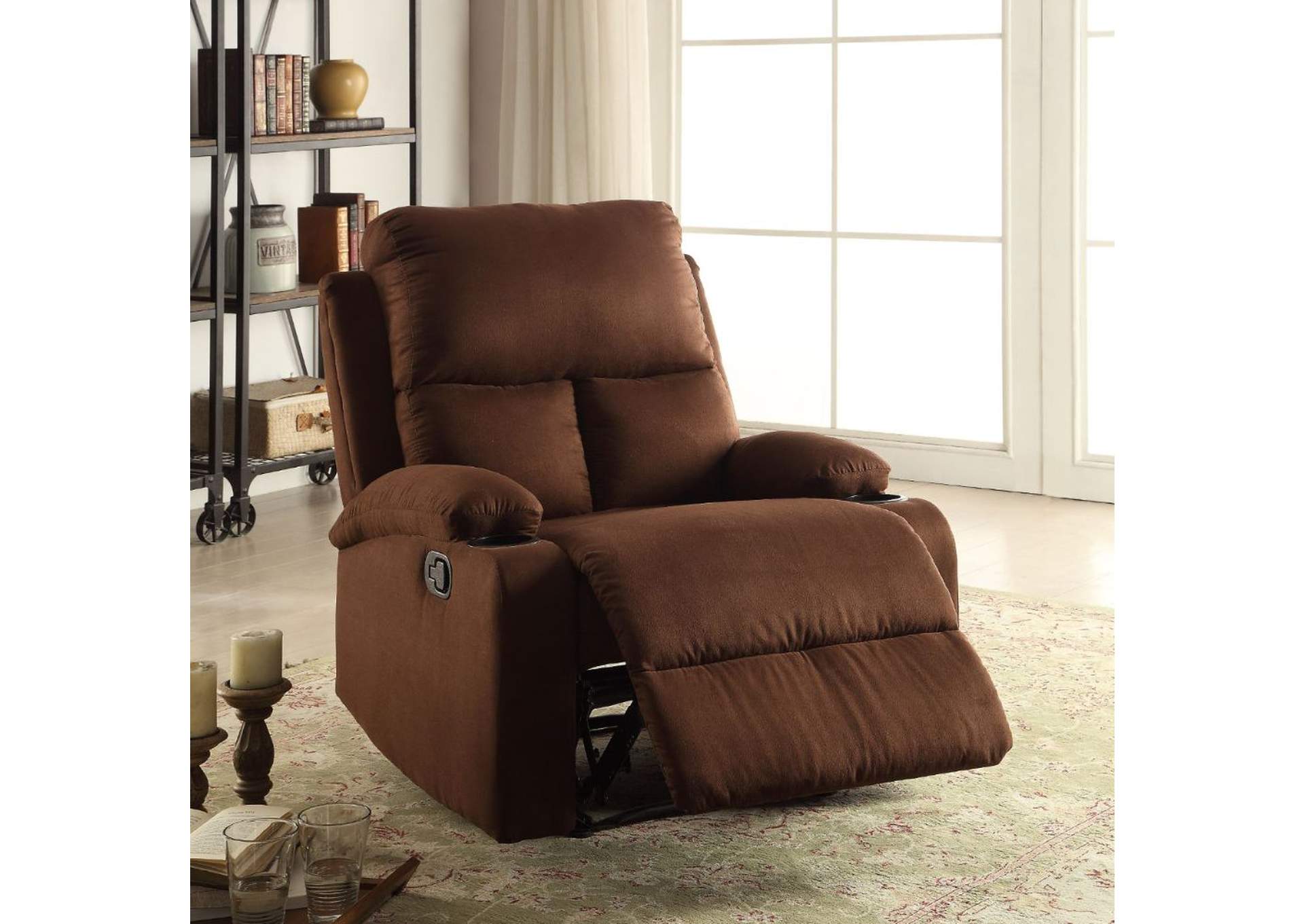 Rosia Recliner, Chocolate Microfiber image 5