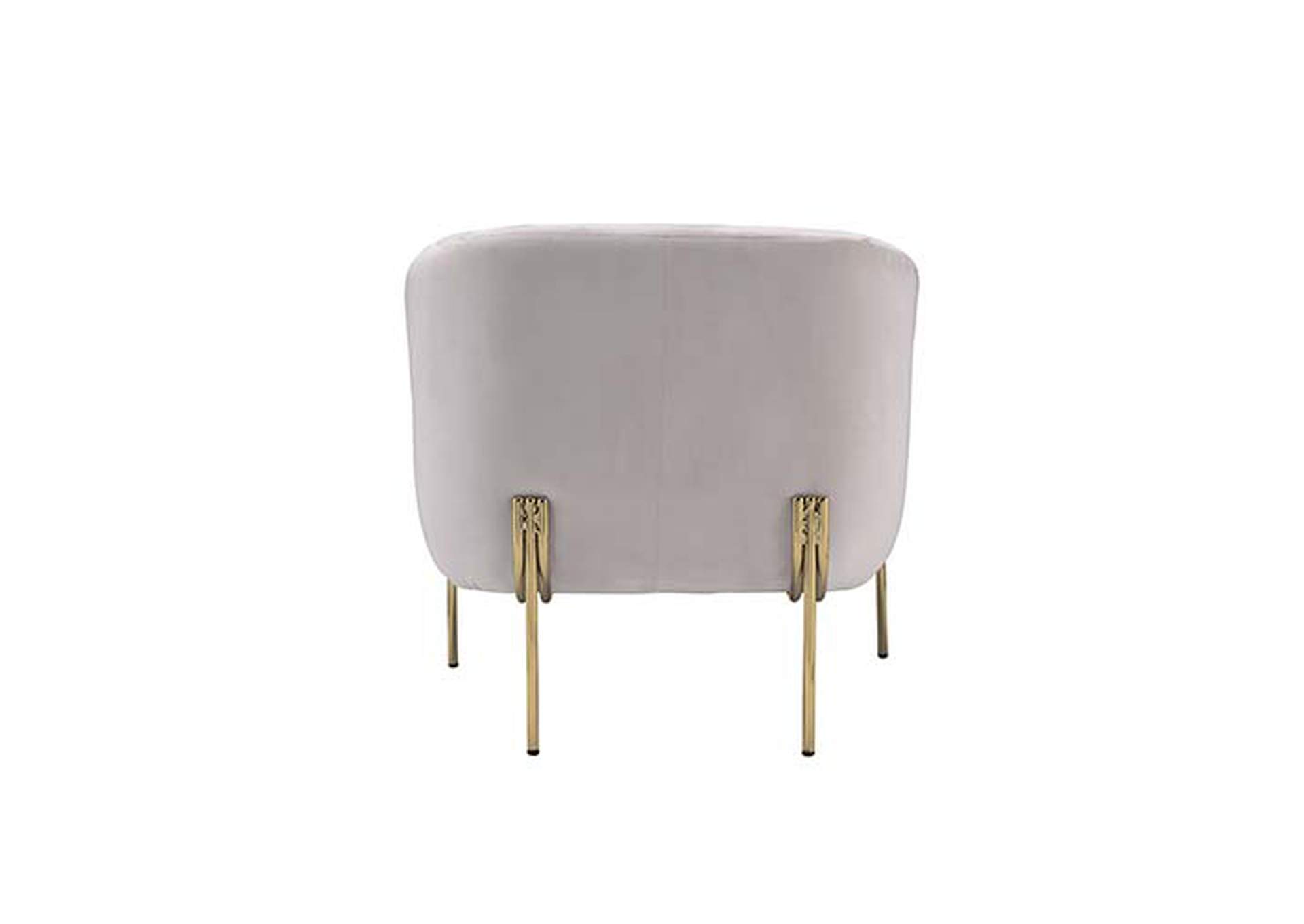 Carlson Accent Chair - 59792 - Contemporary - Velvet, Frame: Wood -, Foam, Metal Leg - Beige Velvet and Chrome