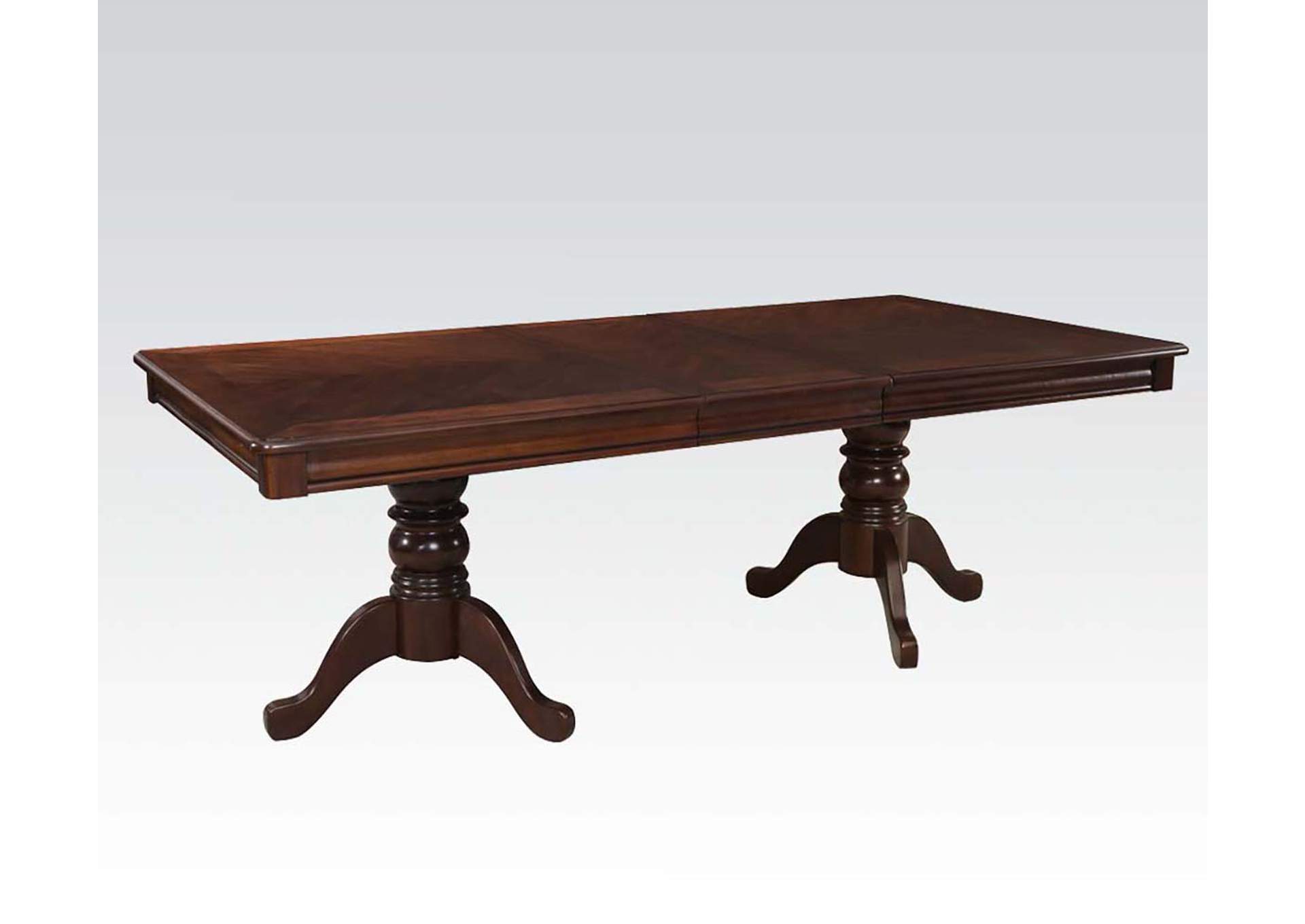 Mahavira Dining Table with Double Pedestal, Espresso - 1 Set in 2 Cartons image 1