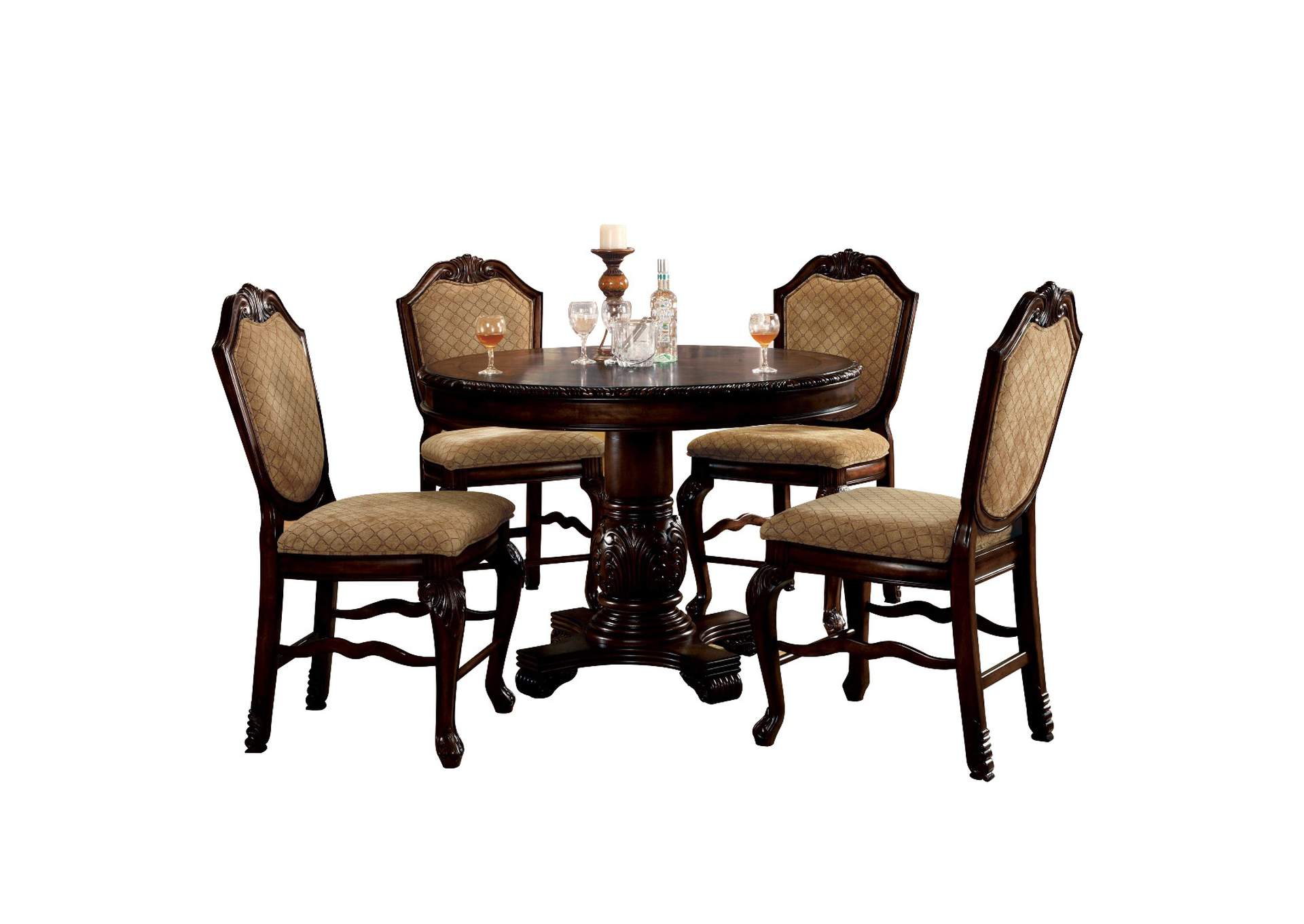 Chateau De Ville Counter Height Table, Espresso - 1 Set in 2 Cartons image 4