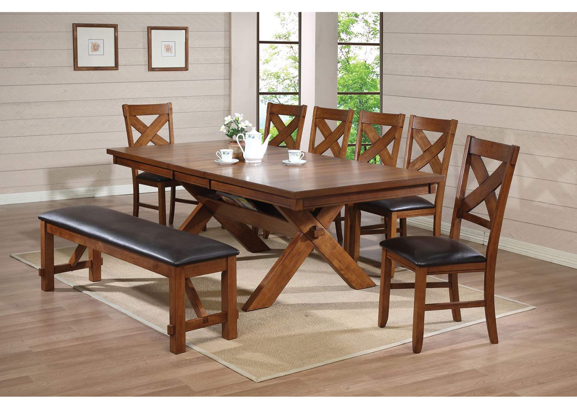 Apollo Dining Table, Walnut - 1 Set in 2 Cartons image 1